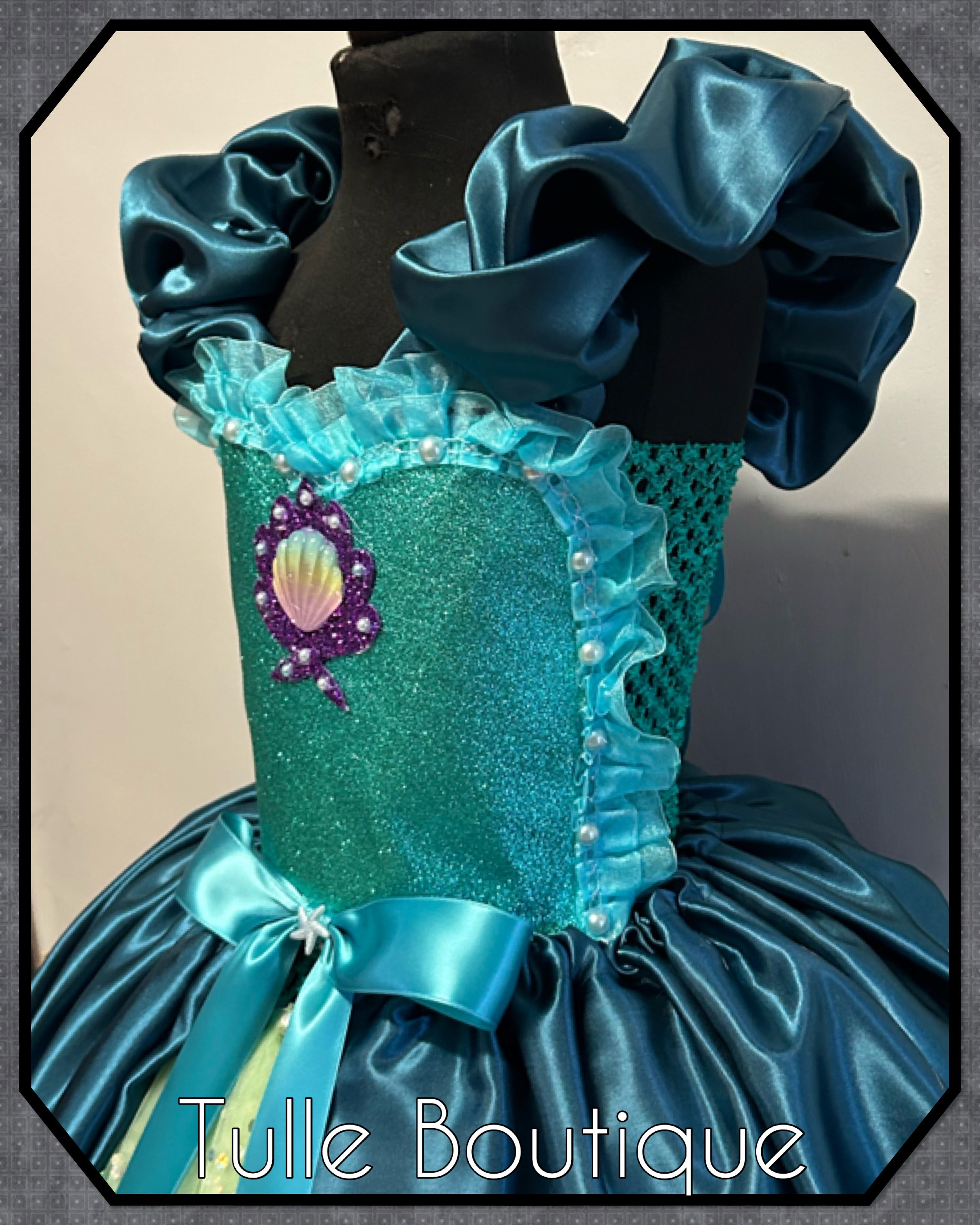 Girls toddlers The little Mermaid Princess Ariel tutu dress, ballgown, fancy dress costume full length