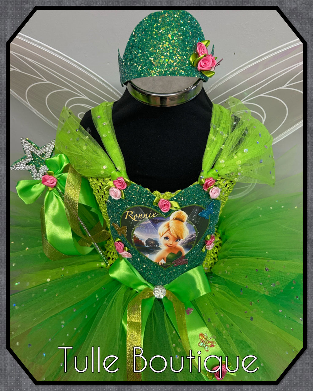 Girls toddlers Tinkerbell green  tutu dress, ballgown, fancy dress costume