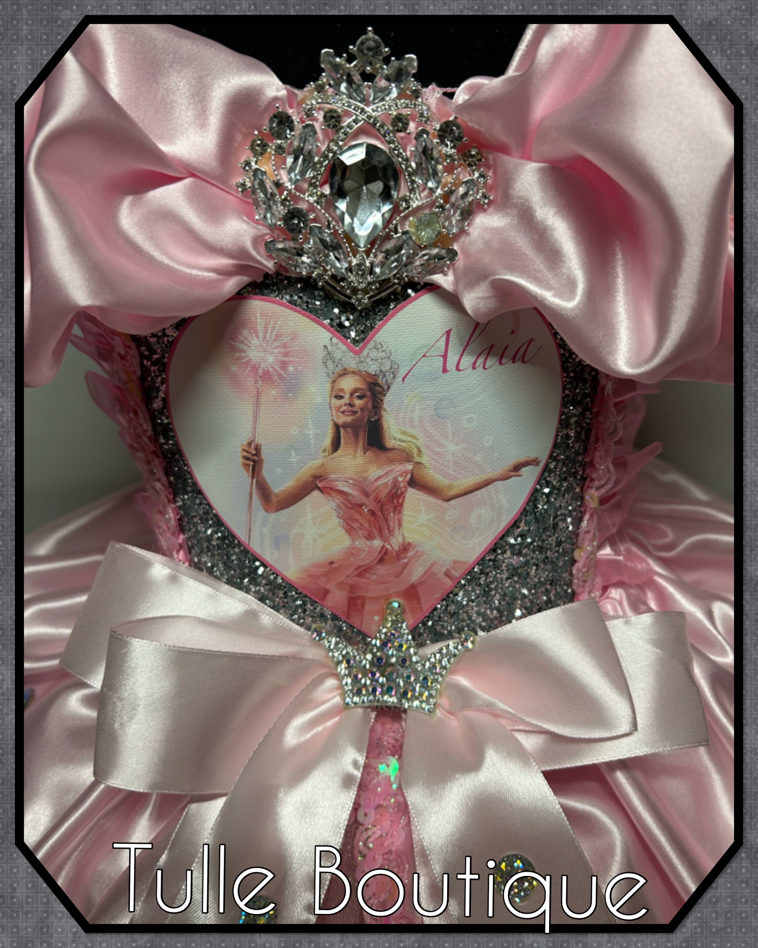 Girls toddlers Wicked Glinda pink tutu dress, birthday ballgown, fancy dress costume