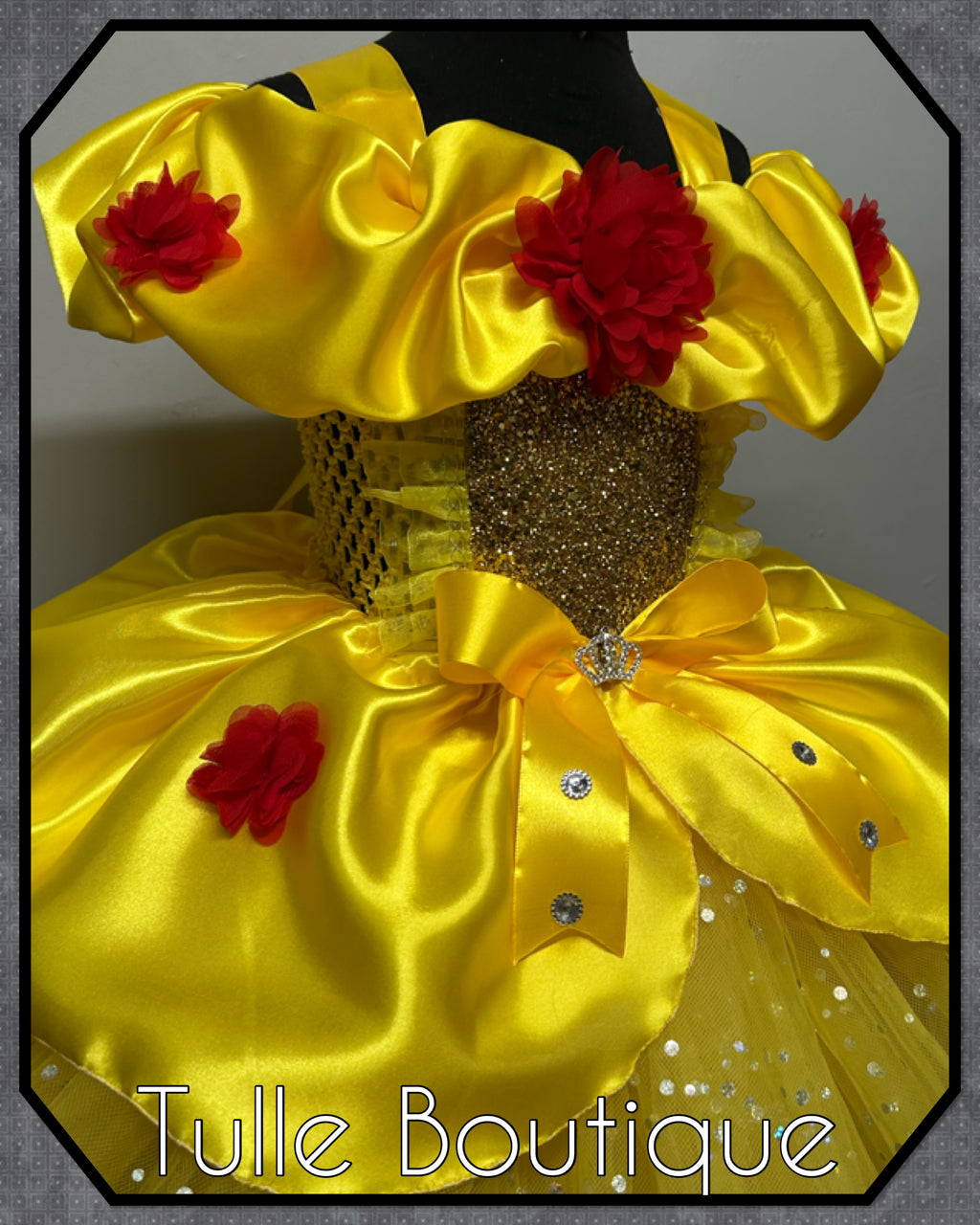 Girls toddlers Princess Belle tutu dress, beauty and the beast ballgown, fancy dress costume
