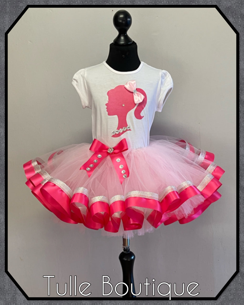 Girls toddlers Barbie Pink birthday tutu outfit fancy dress costume