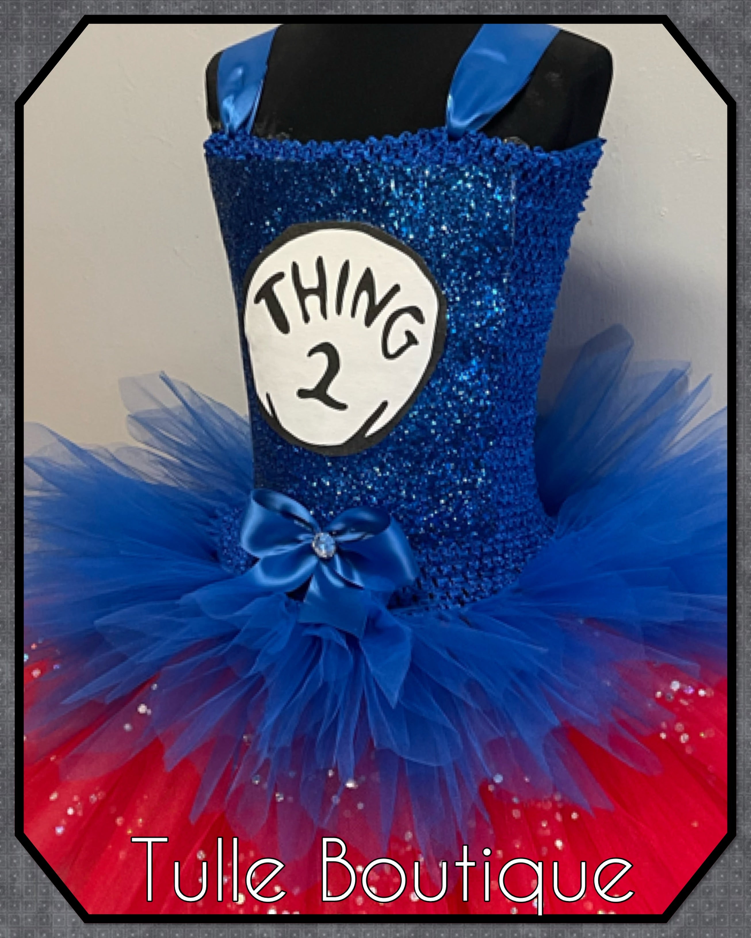 Girls toddlers Thing Two tutu dress, ballgown, fancy dress costume