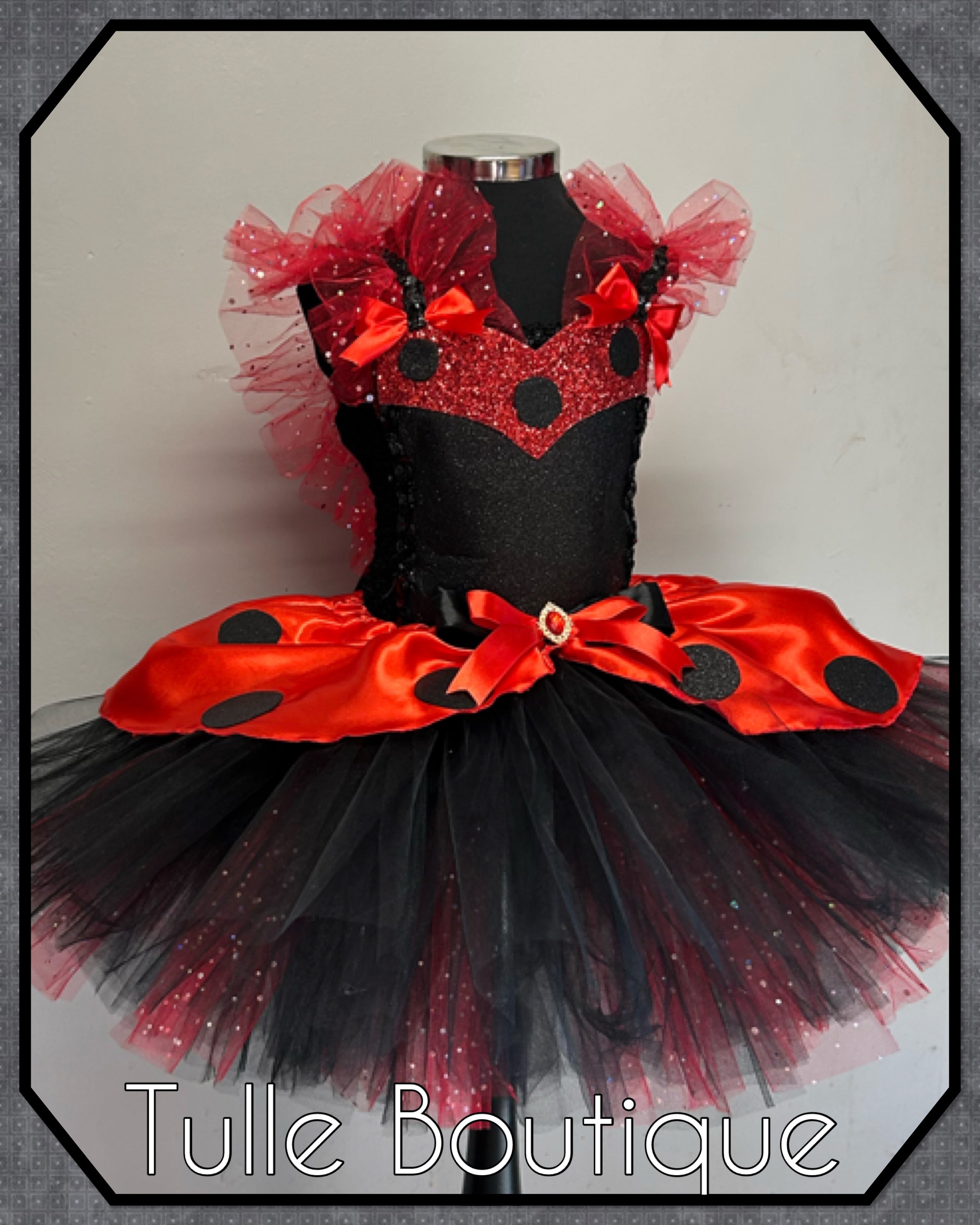 Girls toddlers Ladybug tutu dress, fancy dress costume