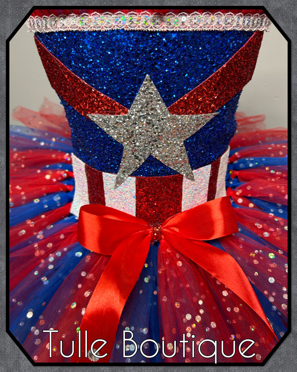 Girls toddlers Superhero Captain America tutu dress, ballgown, fancy dress costume