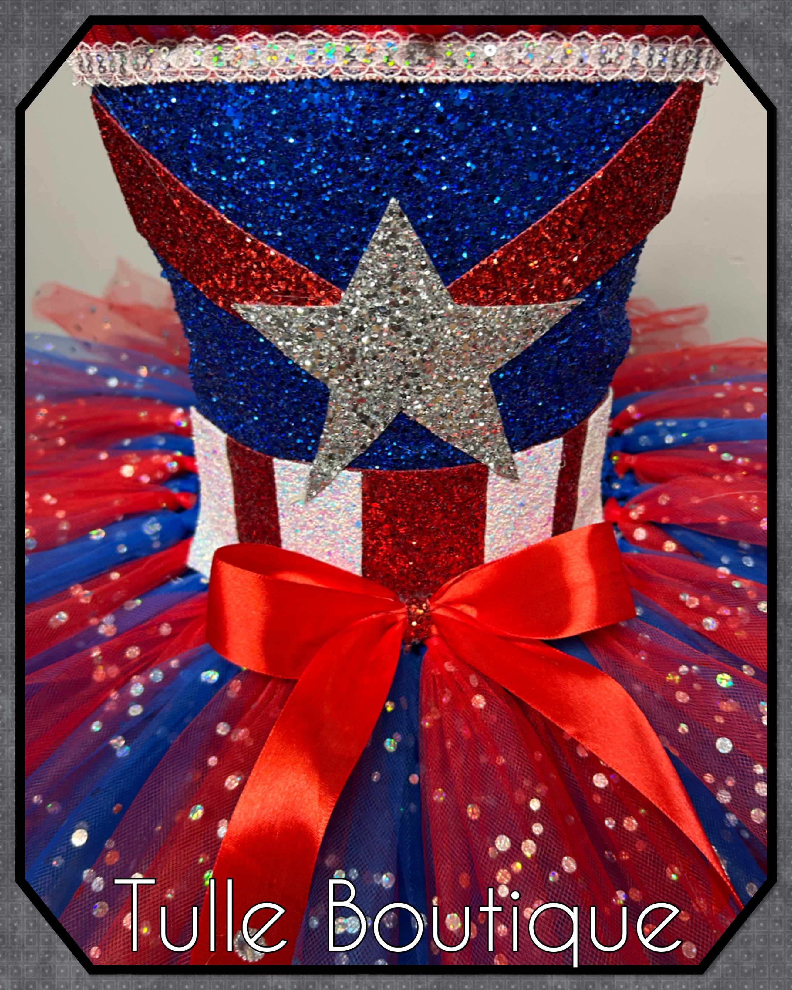 Girls toddlers Superhero Captain America tutu dress, ballgown, fancy dress costume