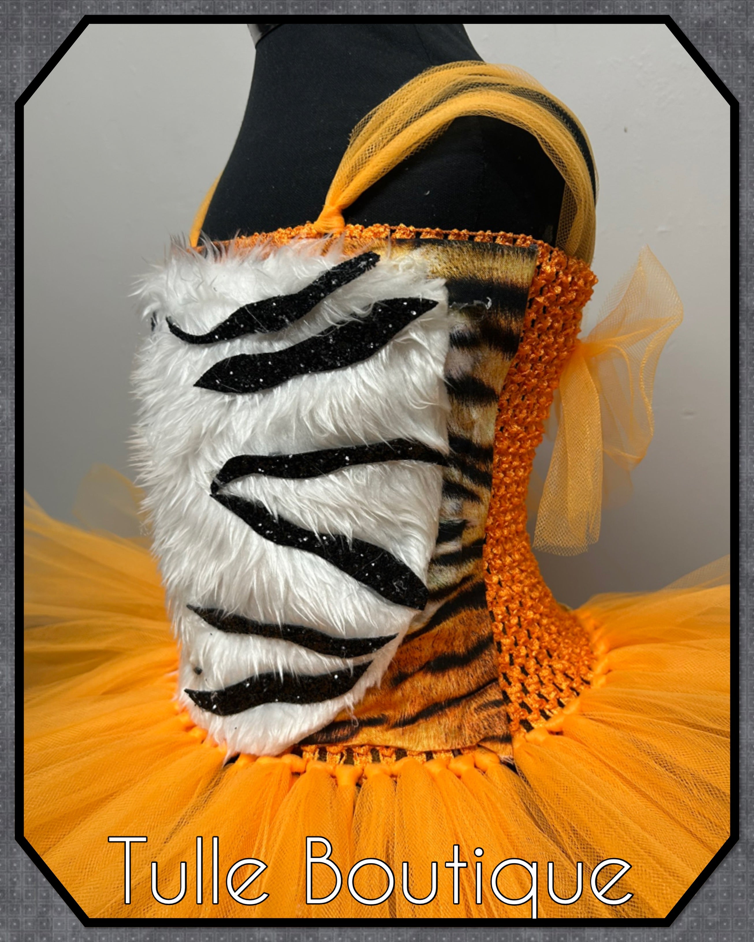 Girls toddlers Tiger book day tutu dress, ballgown, The tiger who came for tea fancy dress costume