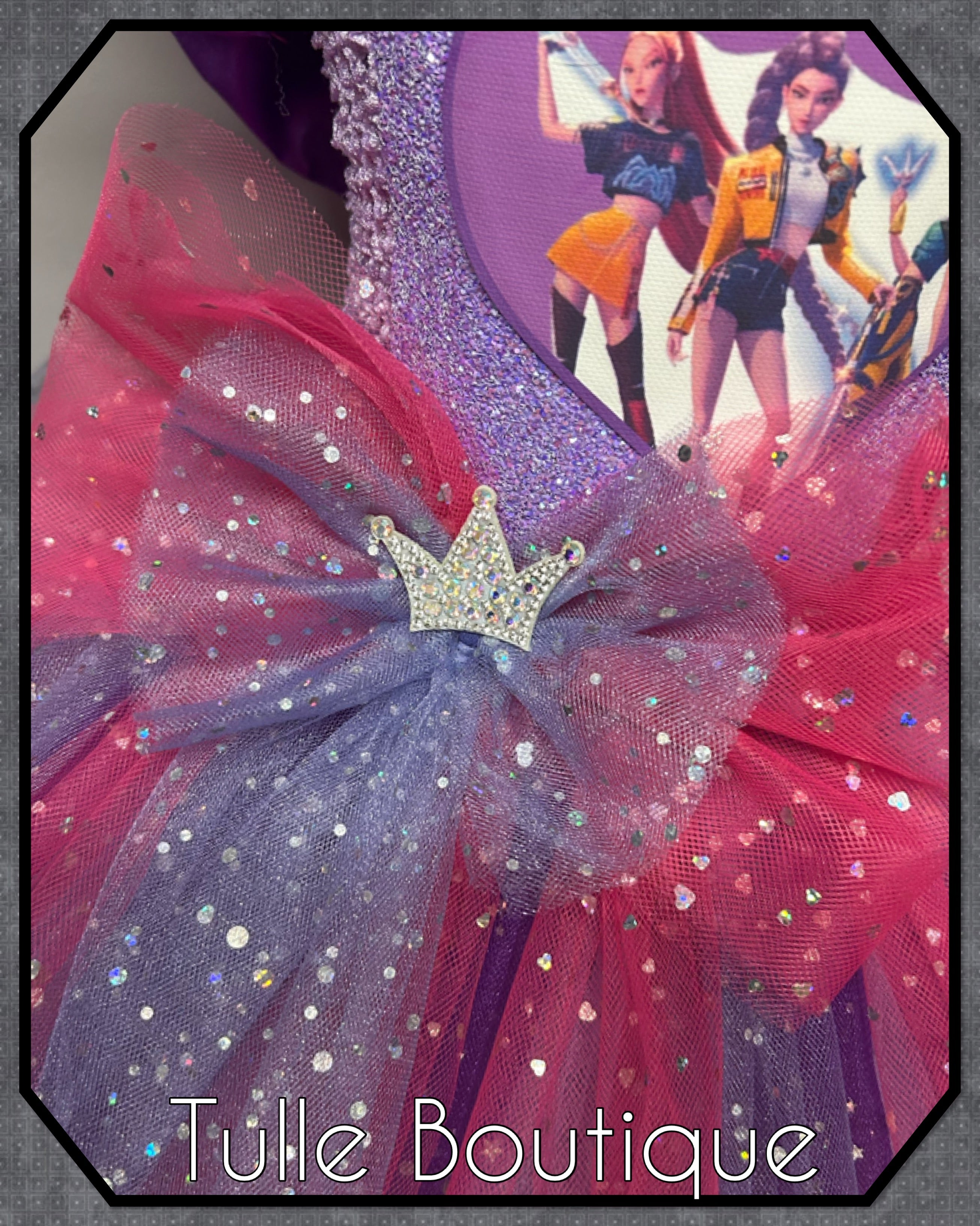 Girls toddlers Princess tutu dress, ballgown, Kpop Demon Hunters fancy dress costume