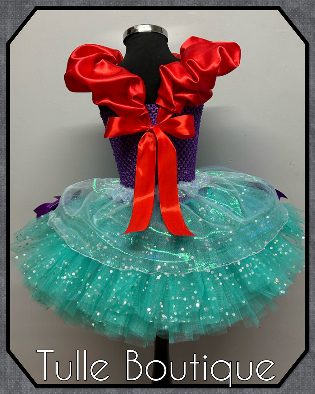 Girls toddlers The little mermaid Princess Ariel tutu birthday party dress,ballgown, fancy dress costume