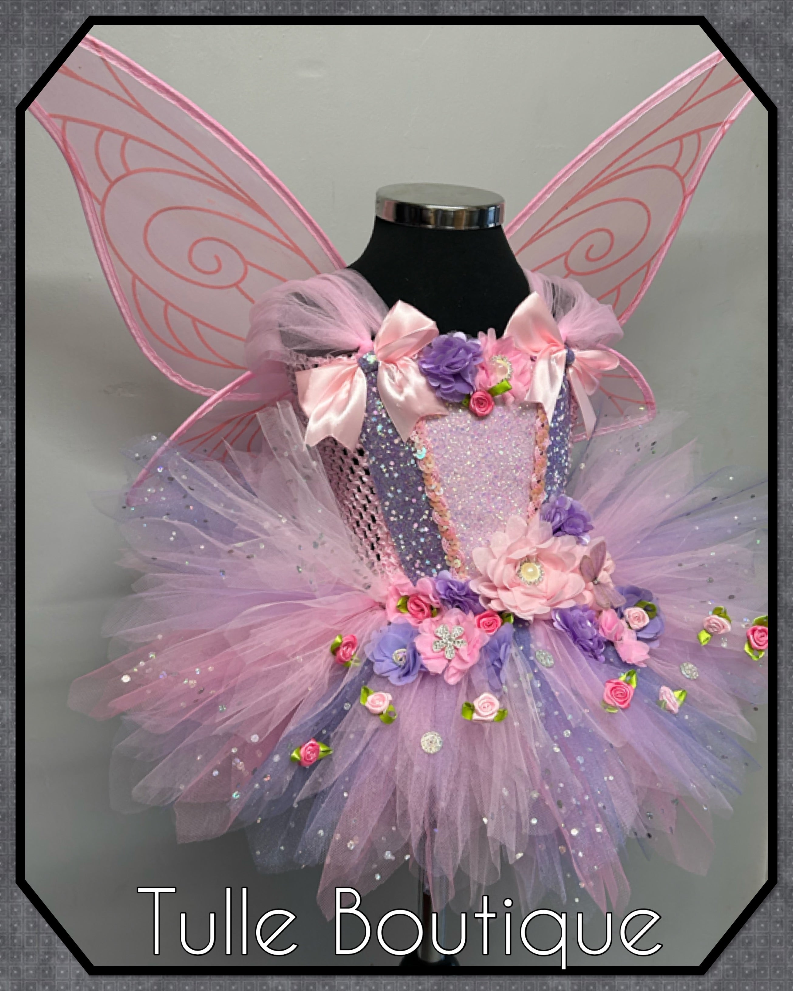 Girls toddlers Lana fairy tutu dress pinks and lilac, ballgown, fancy dress costume