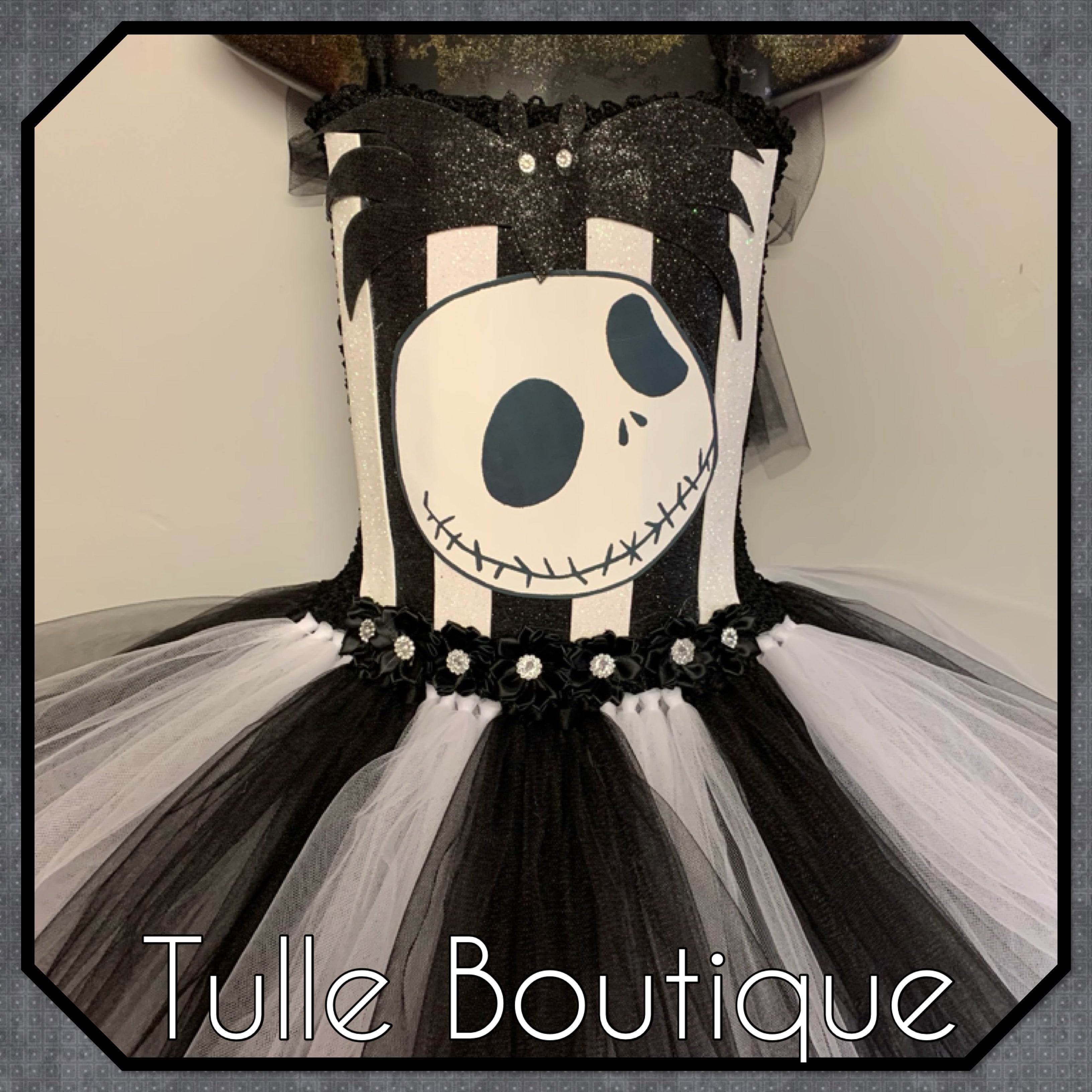 Girls toddlers Halloween Jack Skellington skull tutu dress, ballgown, fancy dress costume