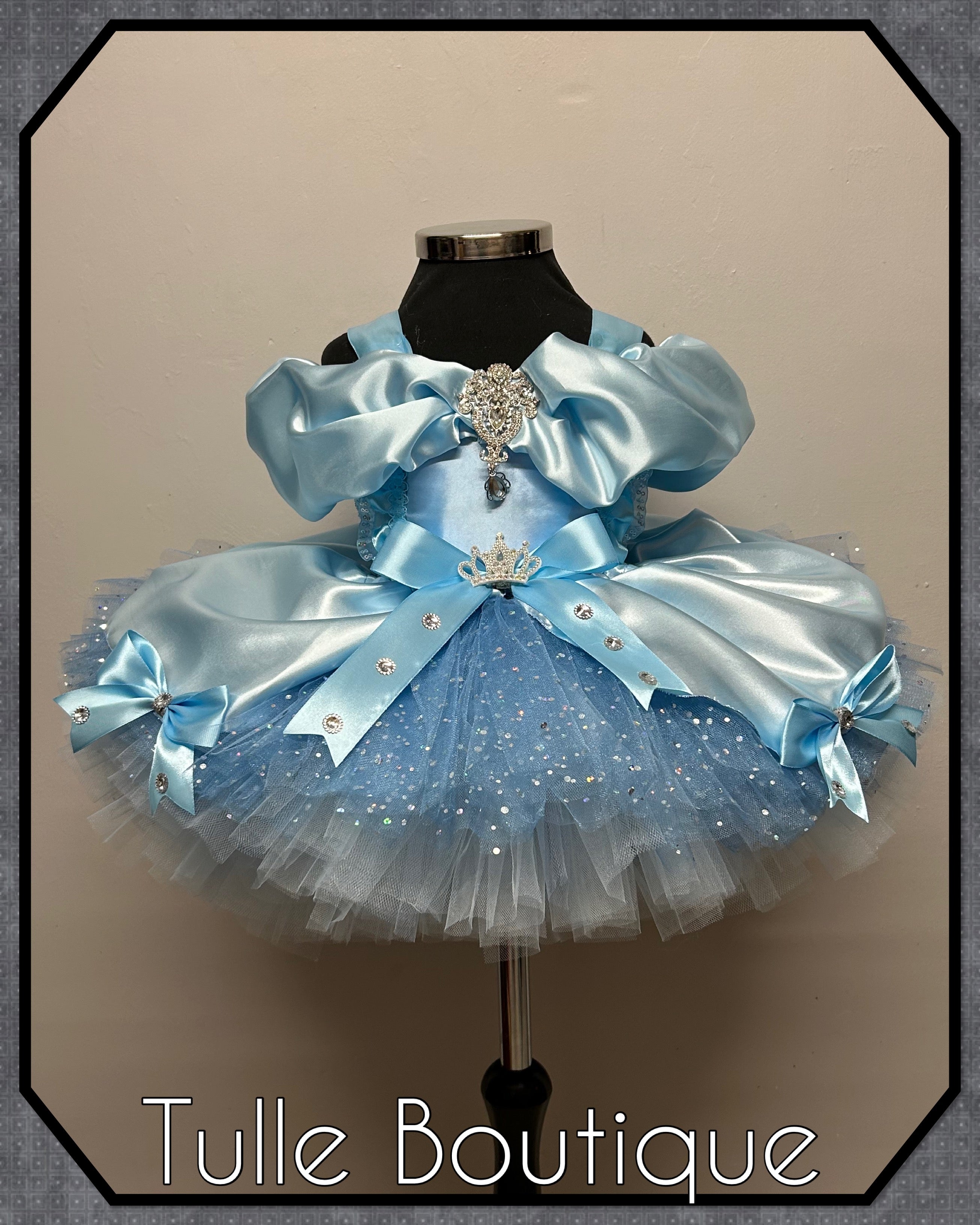 Girls toddlers Disney Princess Cinderella blue tutu dress, birthday ballgown, fancy dress costume