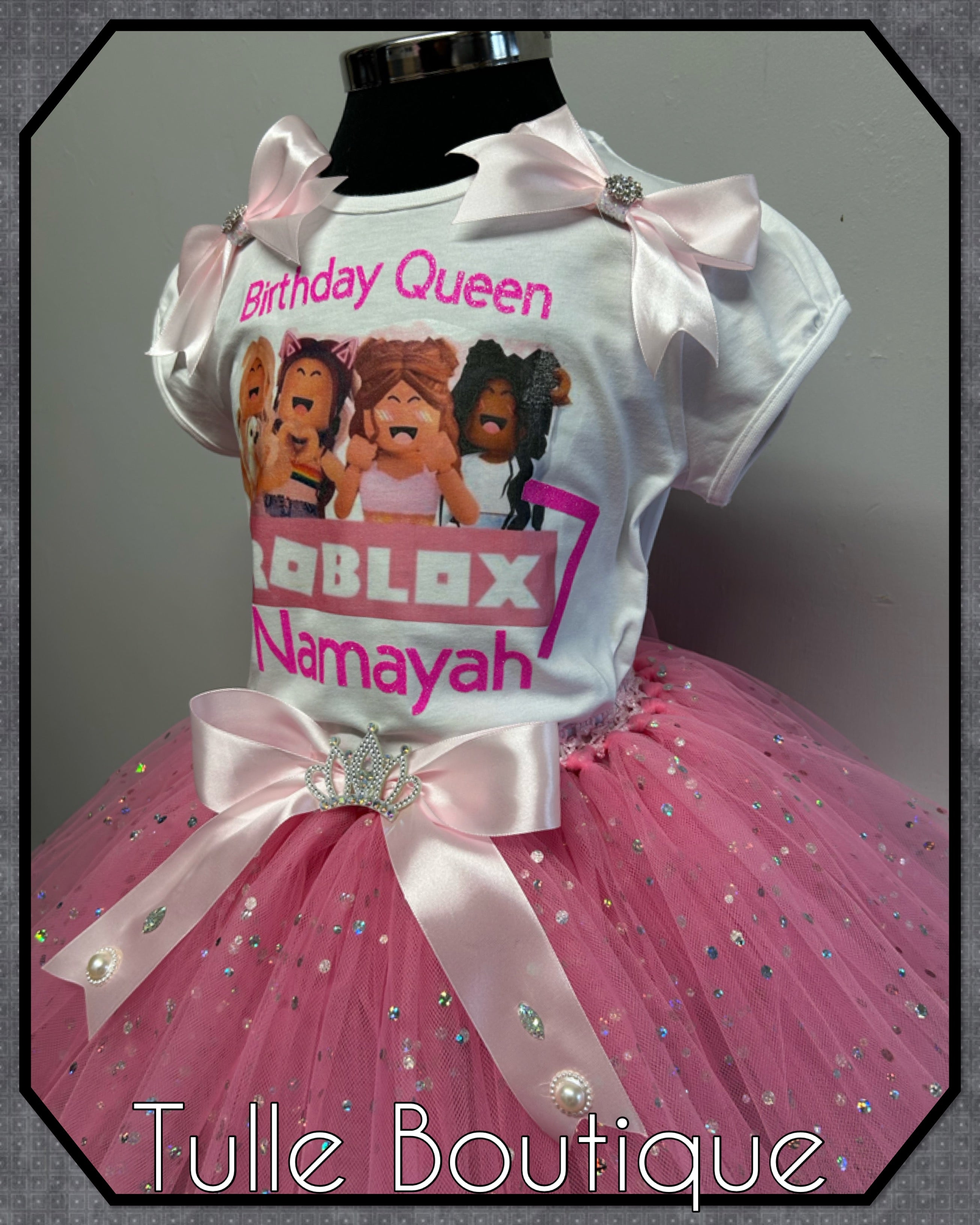 Girls toddlers Roblox’s birthday tutu outfit fancy dress costume