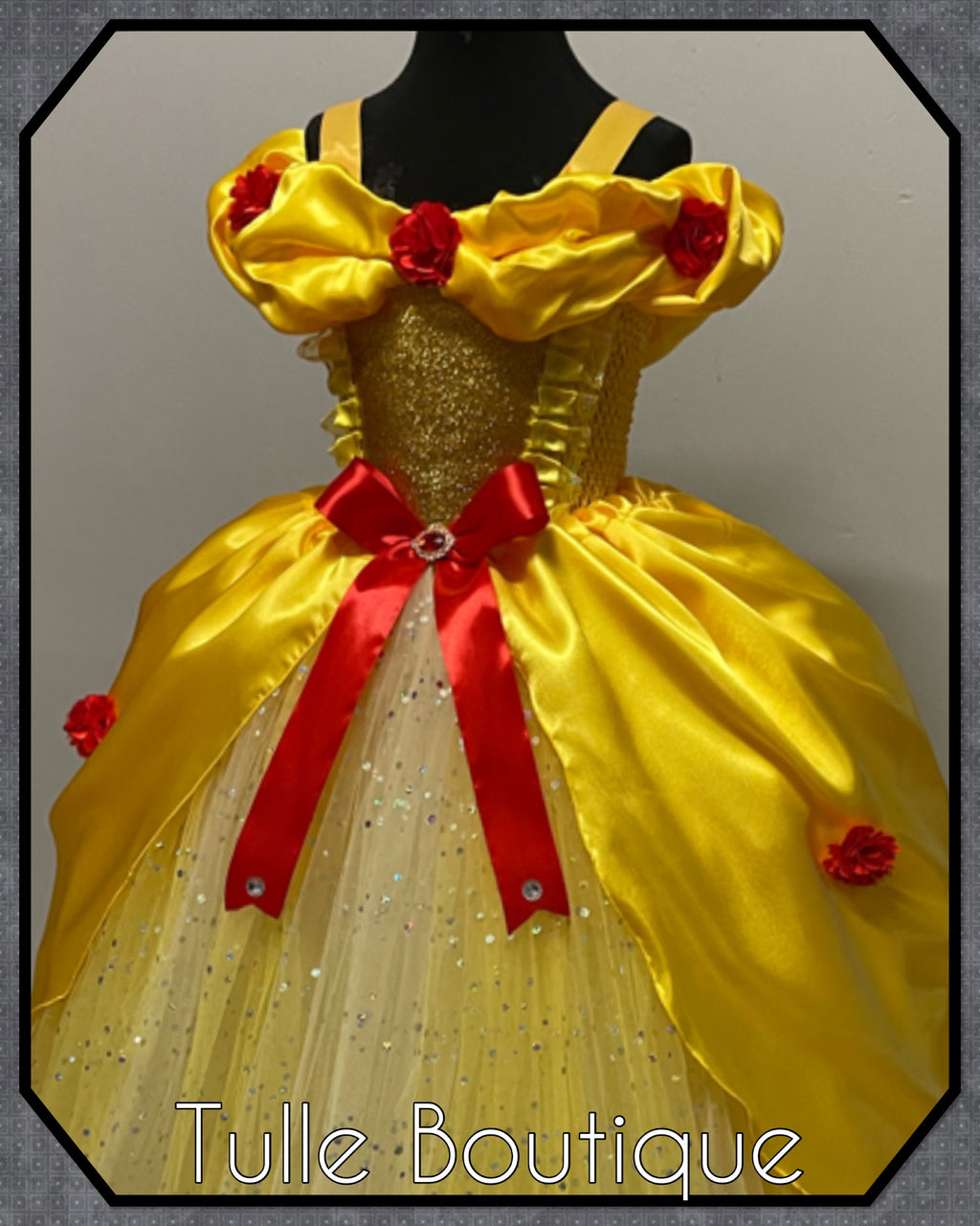 Girls toddlers Beauty and the beast Princess Belle tutu dress, ballgown, fancy dress costume full length