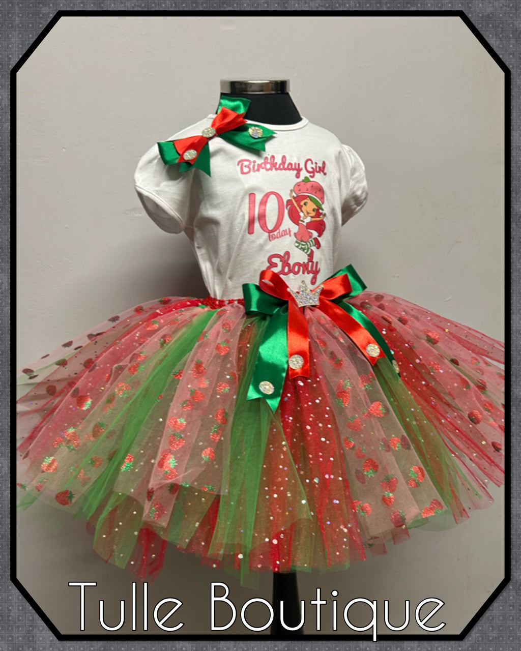 Girls toddlers Strawberry Shortcake birthday tutu outfit fancy dress costume