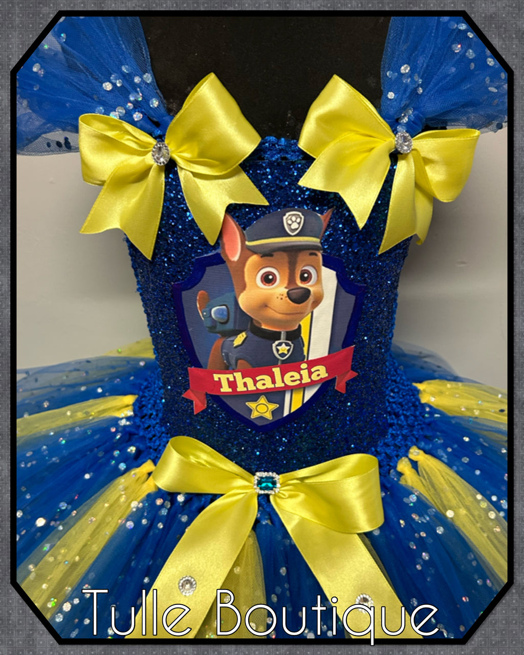 Girls toddlers Chase pup tutu dress, ballgown, paw patrol fancy dress costume