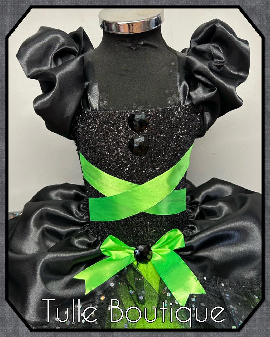 Girls Wicked Elphaba toddlers tutu birthday party dress,ballgown, fancy dress costume
