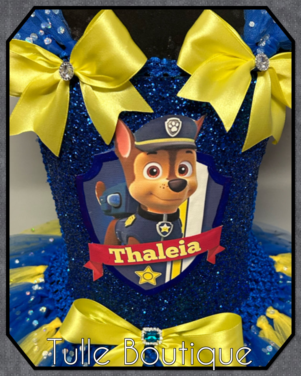 Girls toddlers Chase pup tutu dress, ballgown, paw patrol fancy dress costume