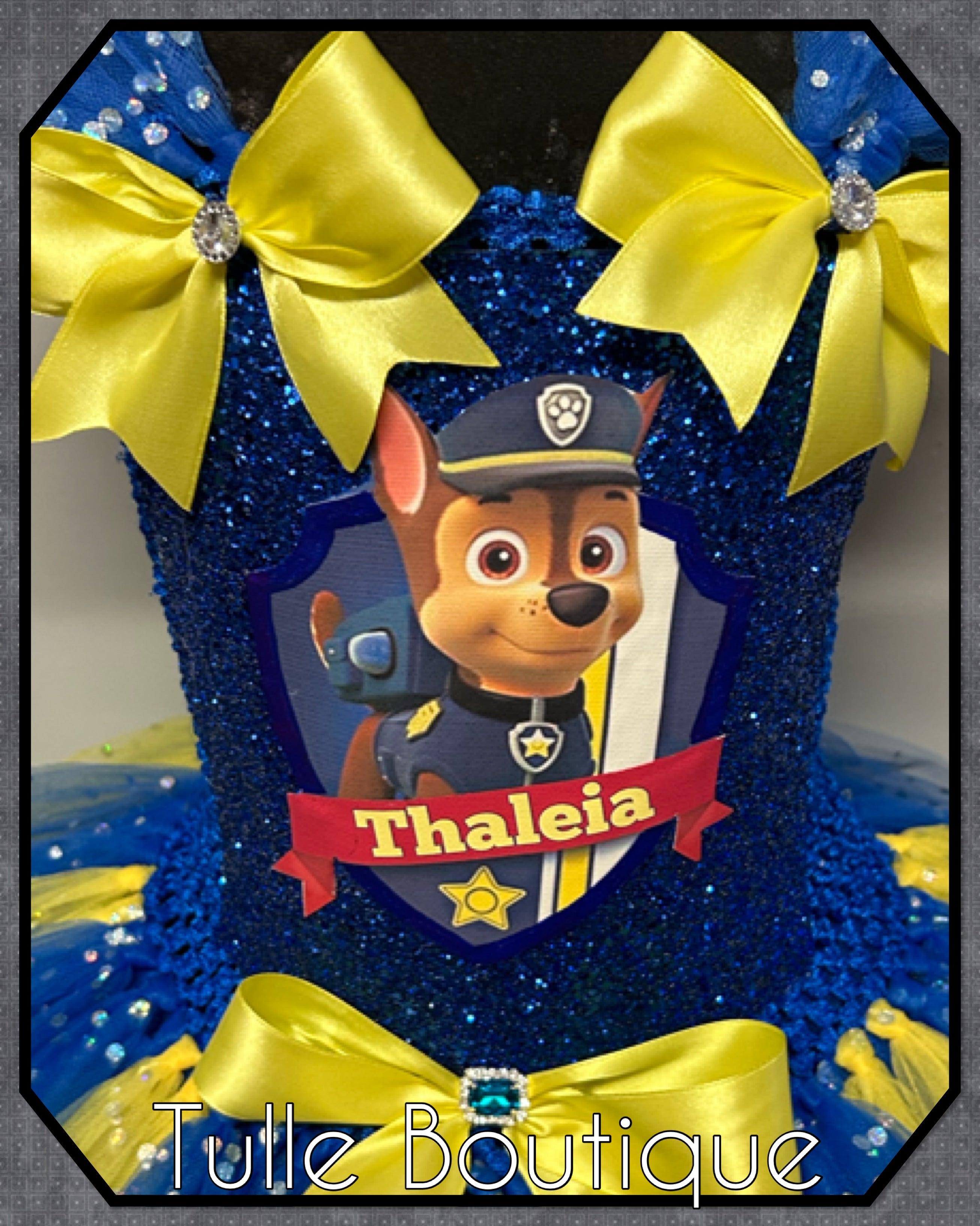 Girls toddlers Chase pup tutu dress, ballgown, paw patrol fancy dress costume