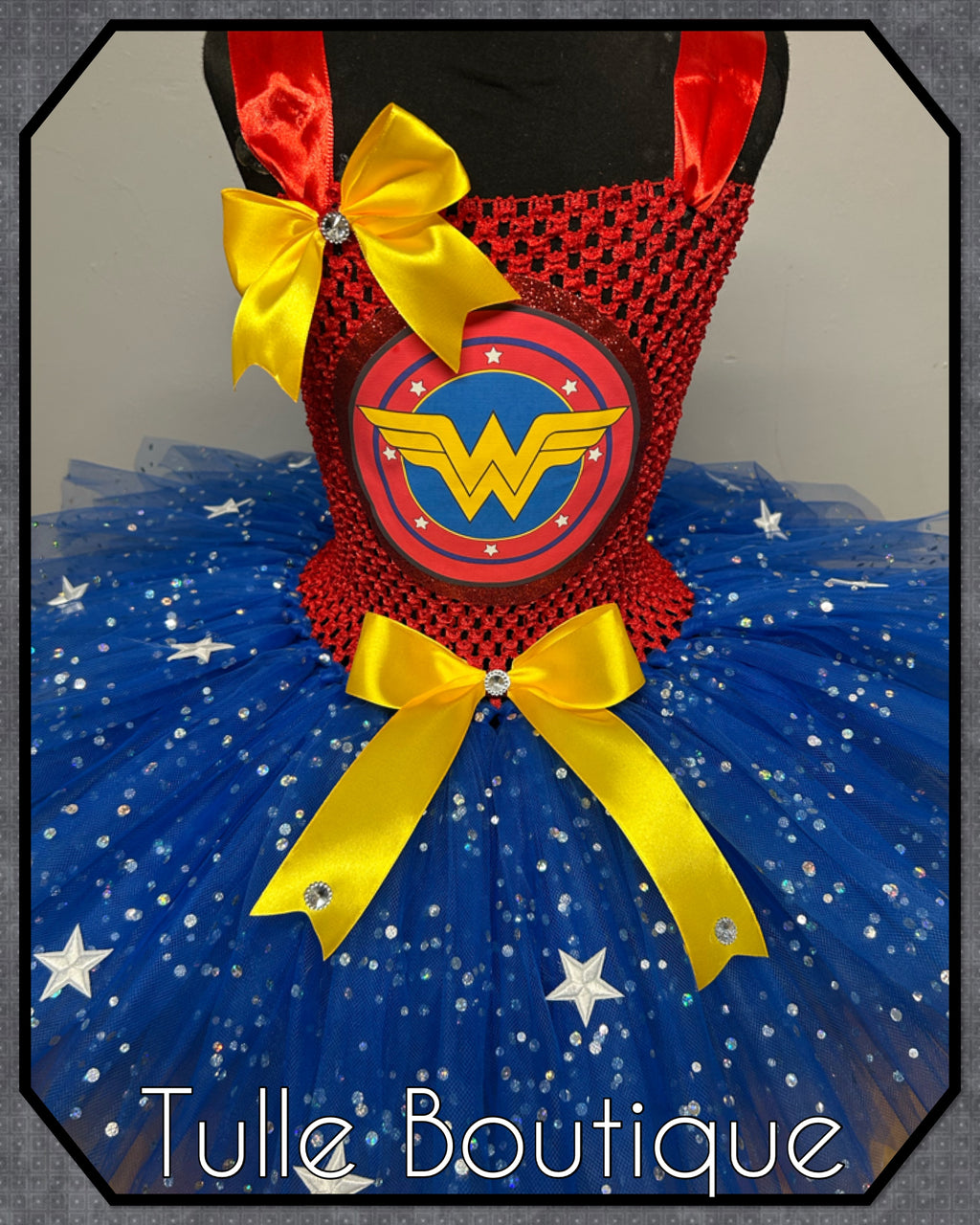 Girls toddlers Wonder Woman tutu dress, ballgown, fancy dress costume