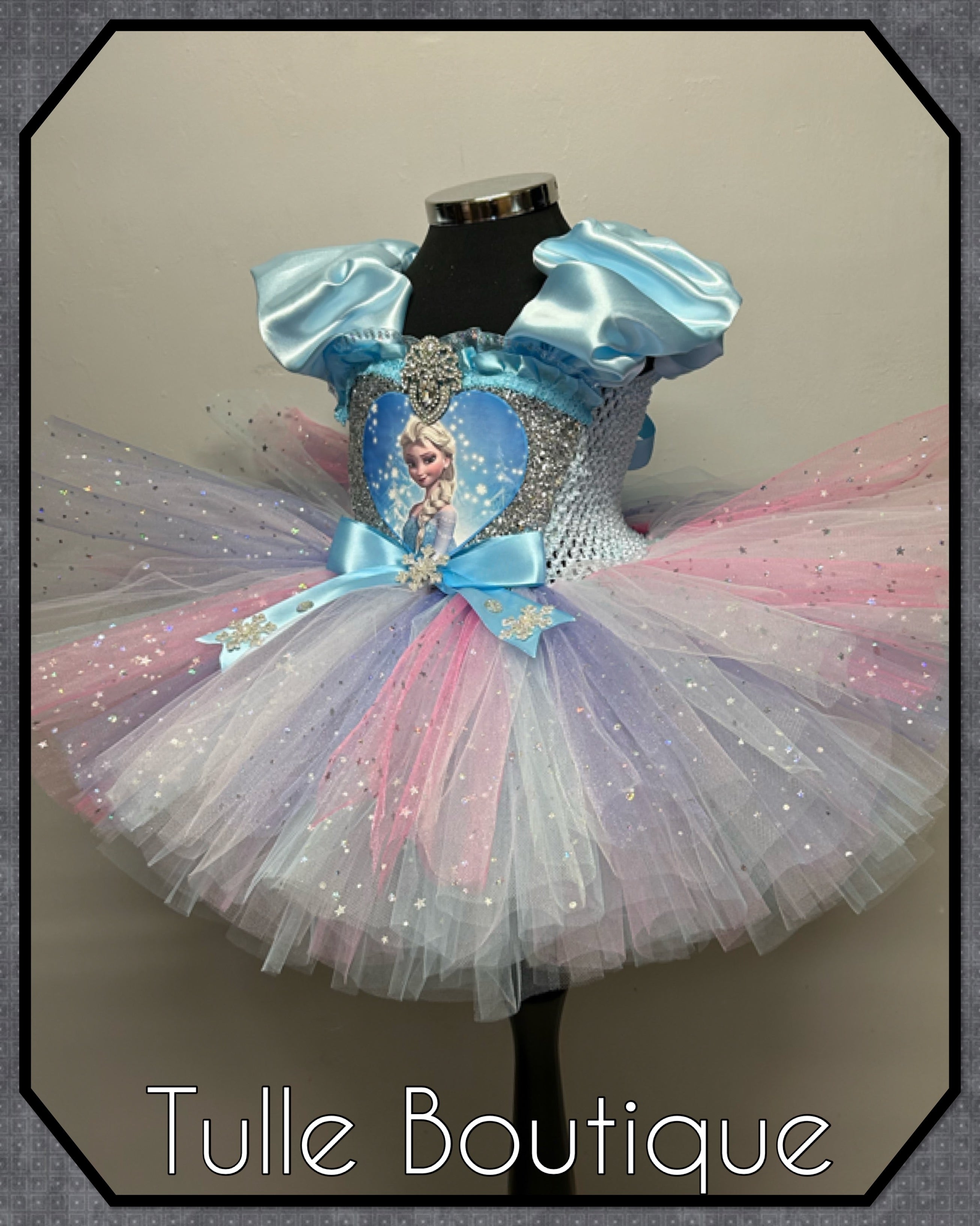 Girls toddlers Glitter Frozen Princess Elsa tutu dress, ballgown,Frozen fancy dress costume