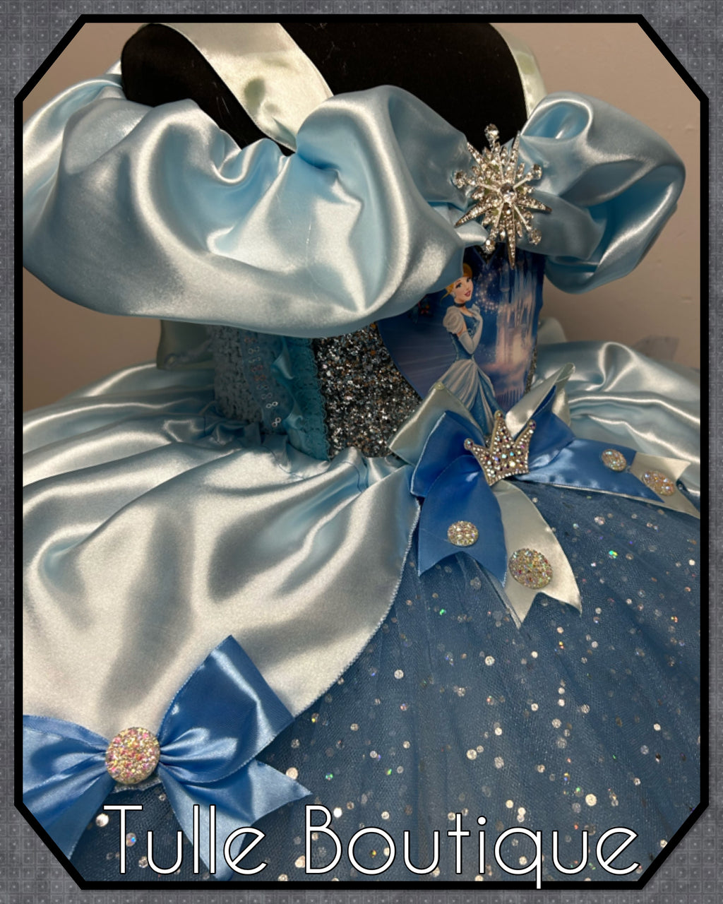 Girls toddlers Disney Princess Cinderella blue tutu dress, birthday ballgown, fancy dress costume