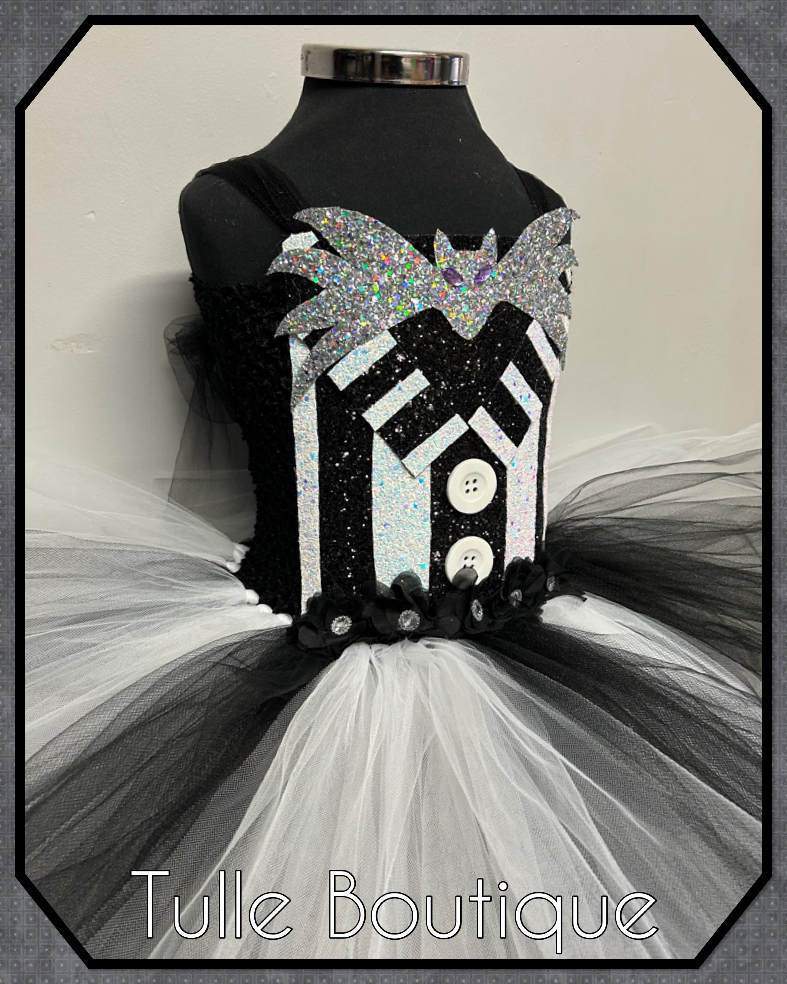 Girls toddlers Halloween Jack Skellington tutu dress, ballgown, fancy dress costume