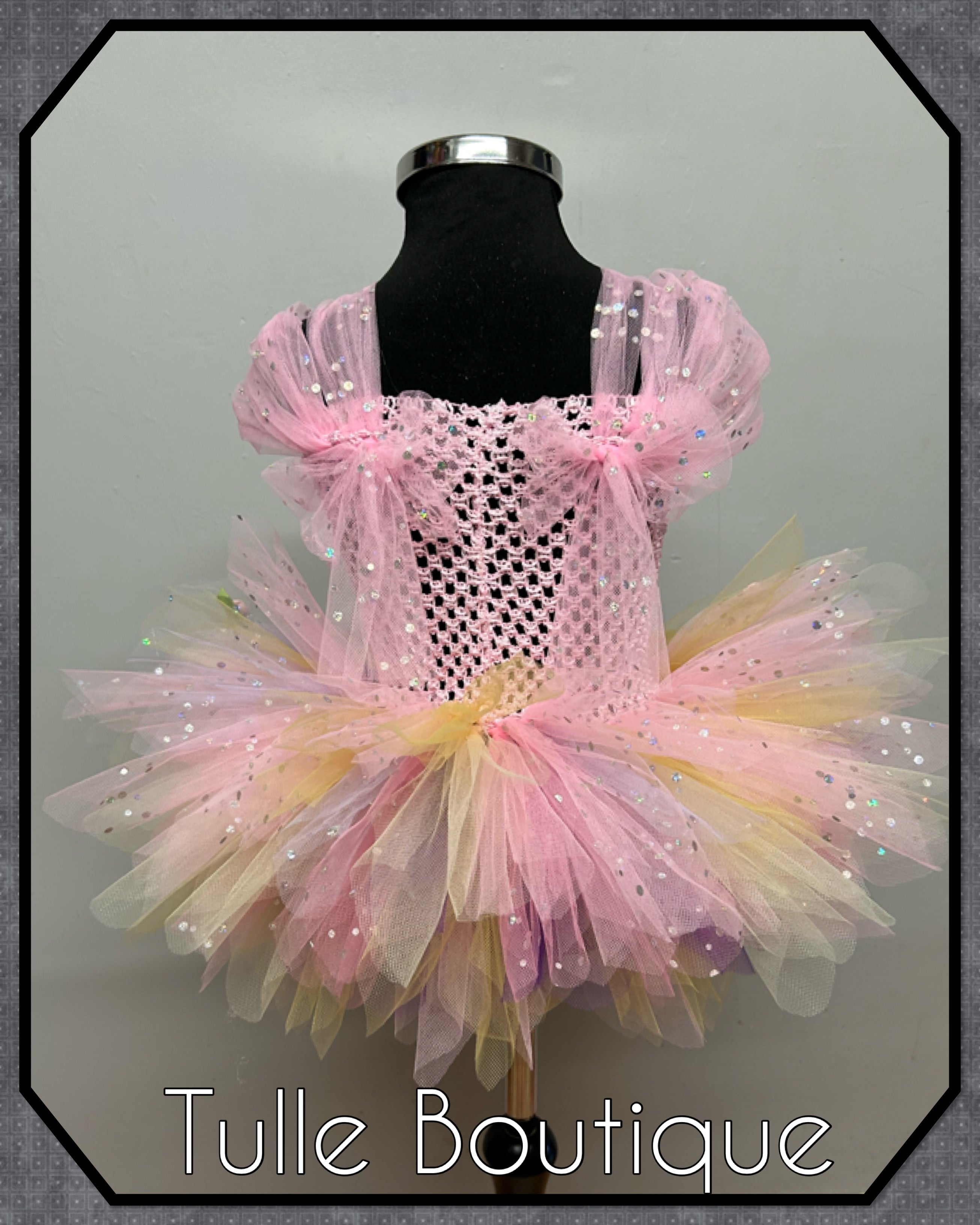 Girls toddlers Lila fairy tutu dress pinks and nude, ballgown, fancy dress costume