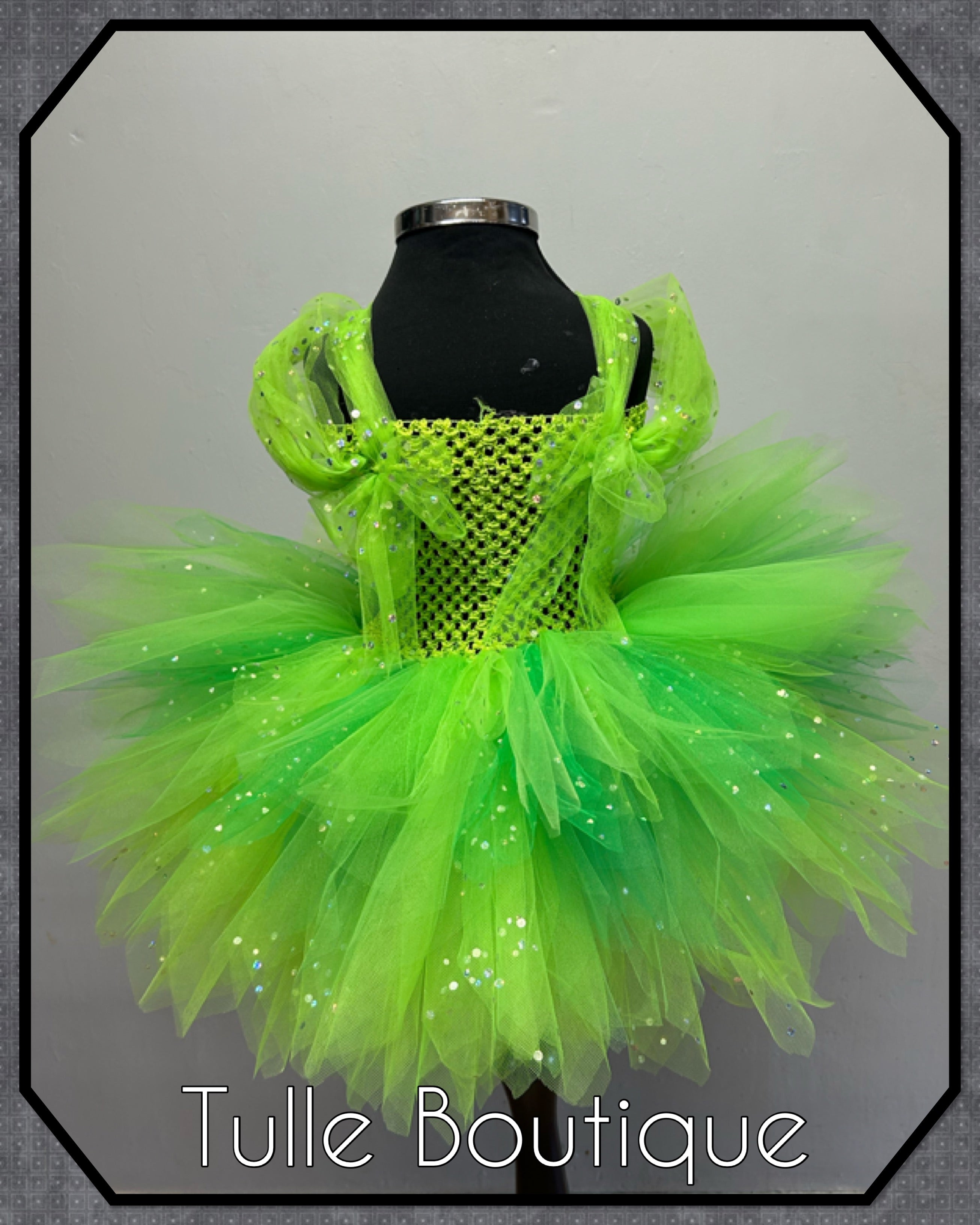 Girls toddlers Tinkerbell green  tutu dress, ballgown, fancy dress costume