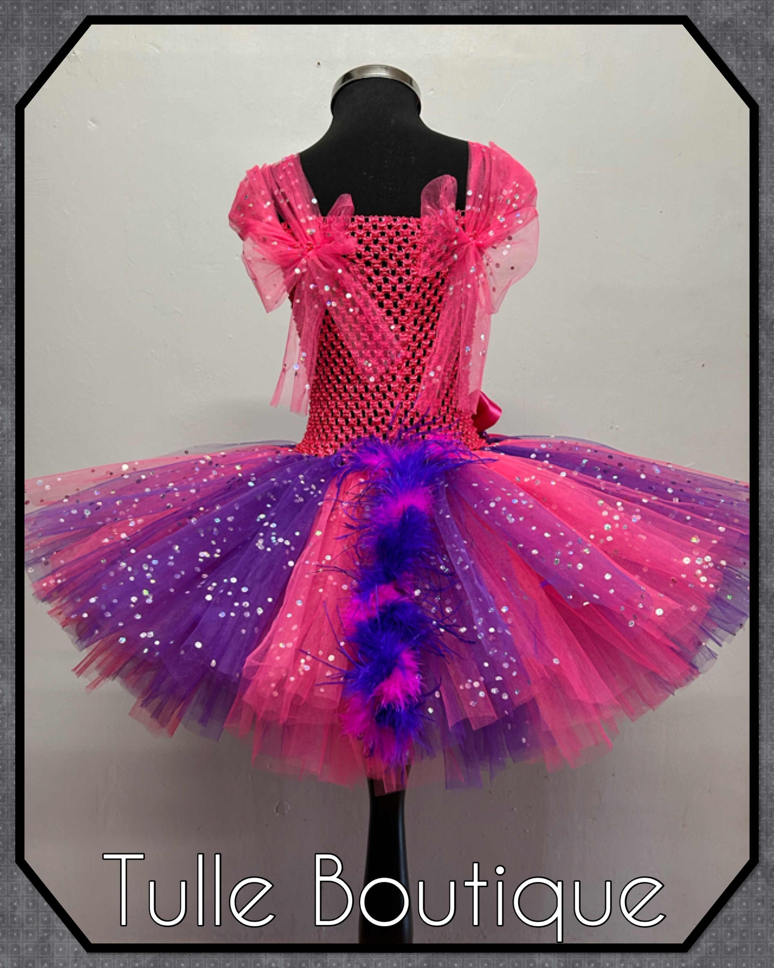 Girls toddlers Cheshire Cat tutu dress, ballgown, Alice in wonderland fancy dress costume