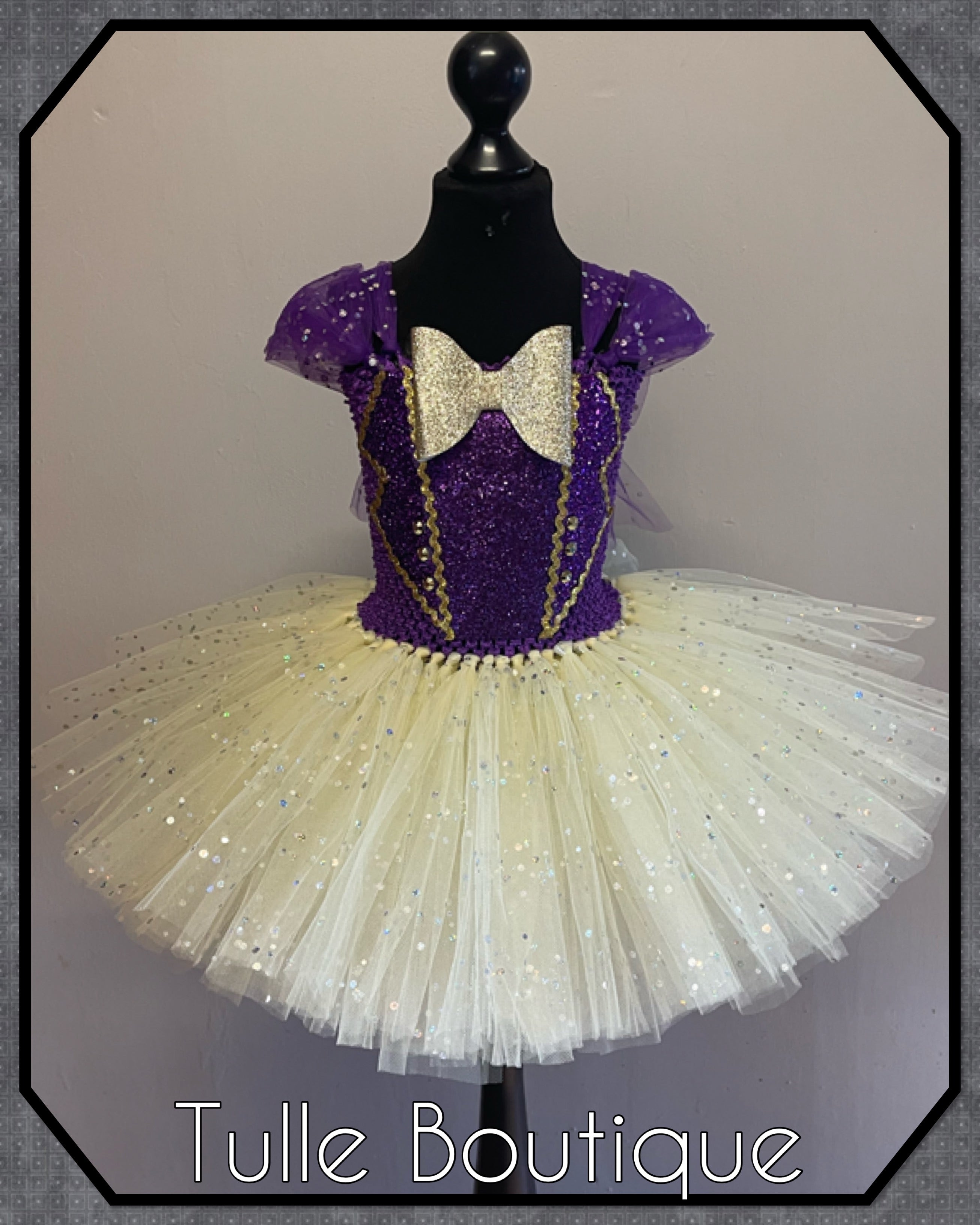 Girls toddlers Willie Wonka tutu dress, ballgown, Charlie and the chocolate factory fancy dress costume
