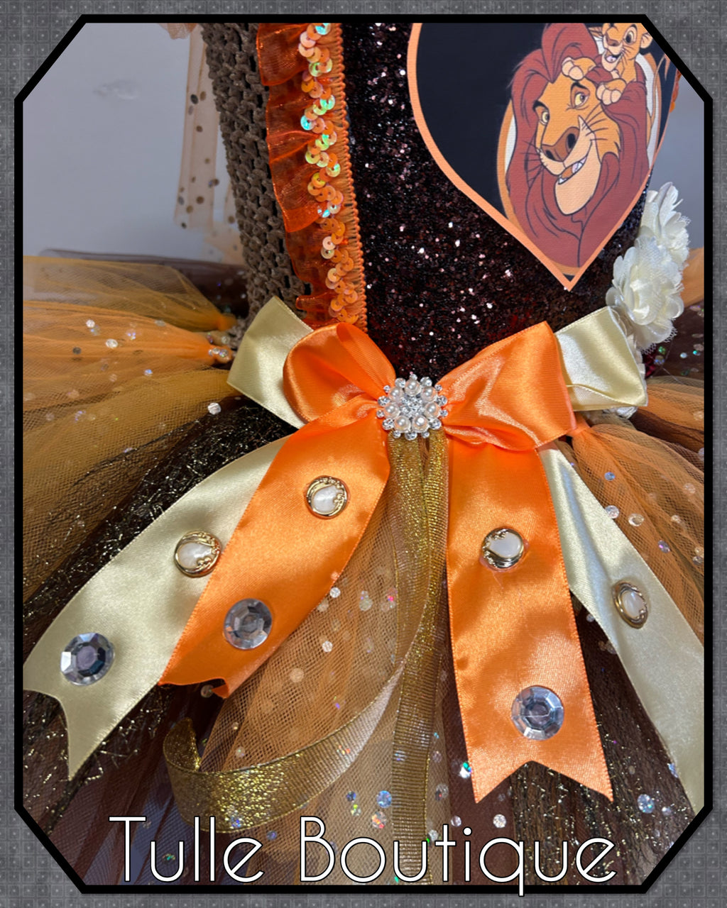 Girls toddlers Lion King Mufasa and Simba tutu dress, ballgown, fancy dress costume