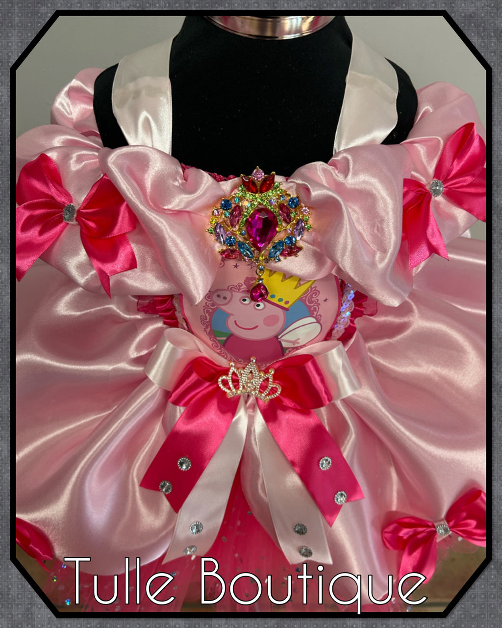 Girls toddlers Princess peppa pig pink tutu dress, birthday ballgown, fancy dress costume