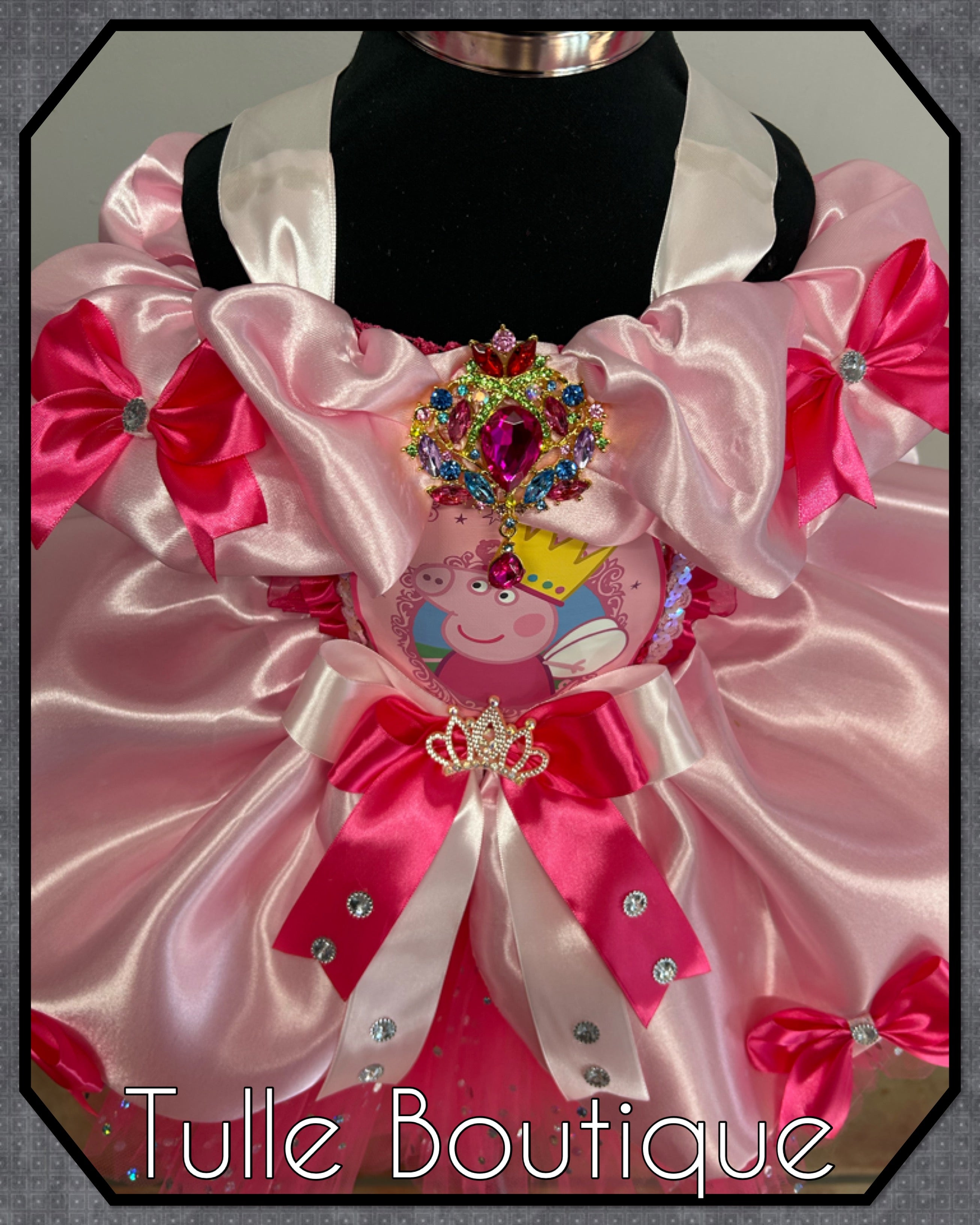 Girls toddlers Princess peppa pig pink tutu dress, birthday ballgown, fancy dress costume