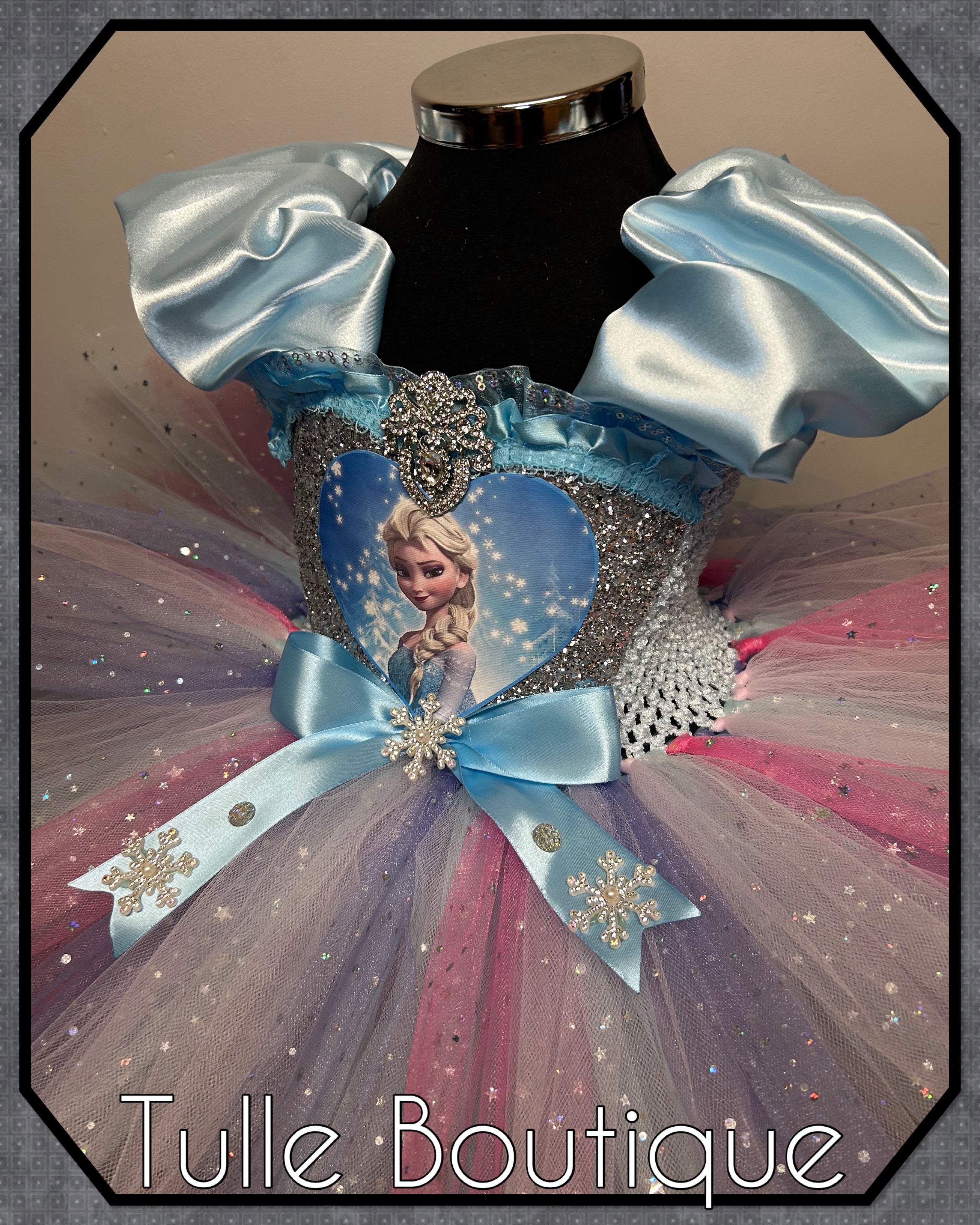 Girls toddlers Glitter Frozen Princess Elsa tutu dress, ballgown,Frozen fancy dress costume
