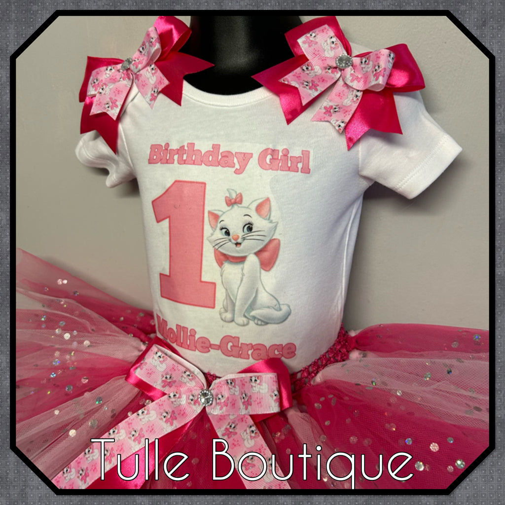 Girls toddlers Marie Cat birthday tutu outfit fancy dress costume