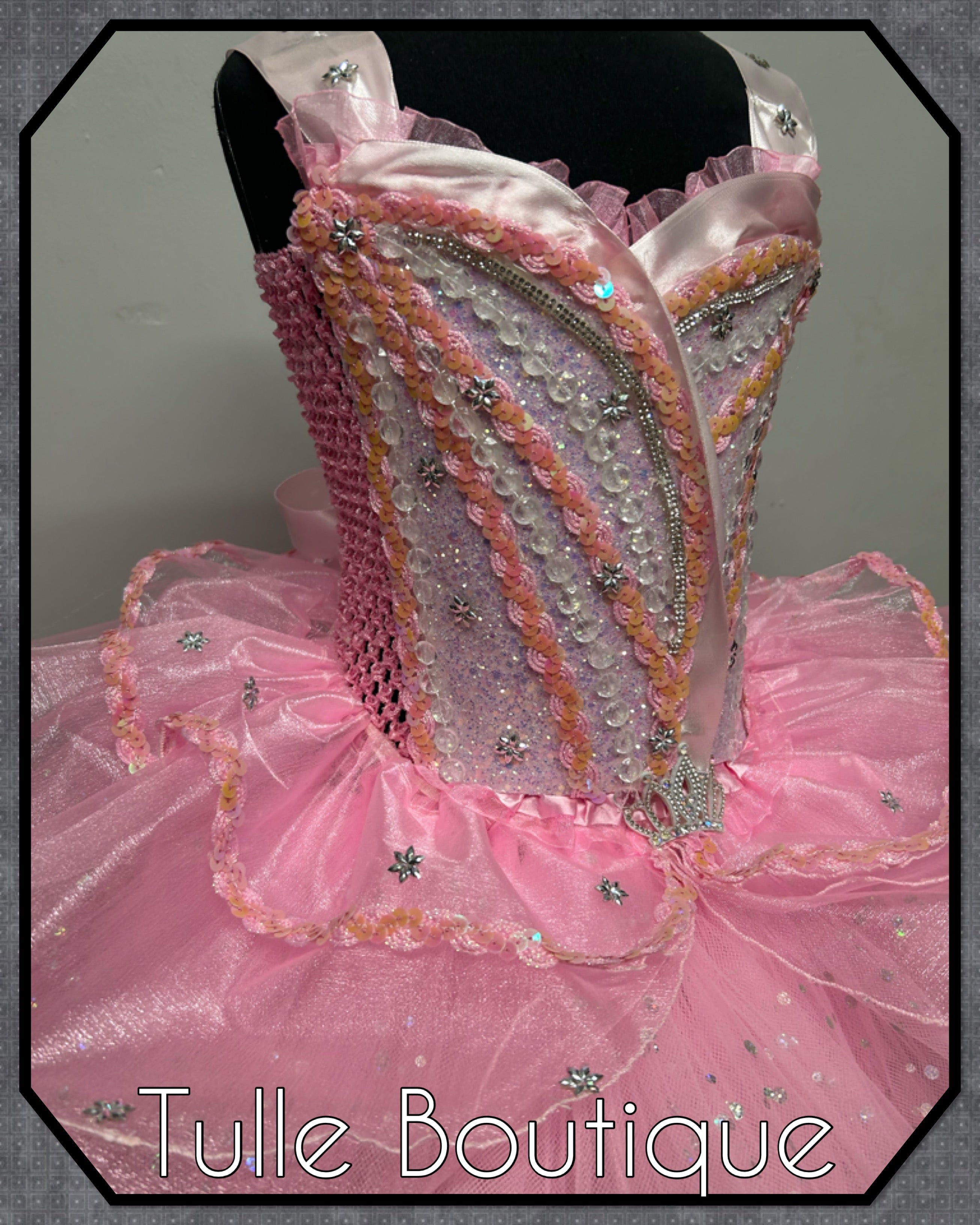 Girls toddlers Glinda Wicked Princess pink tutu dress, birthday ballgown, Good witch fancy dress costume