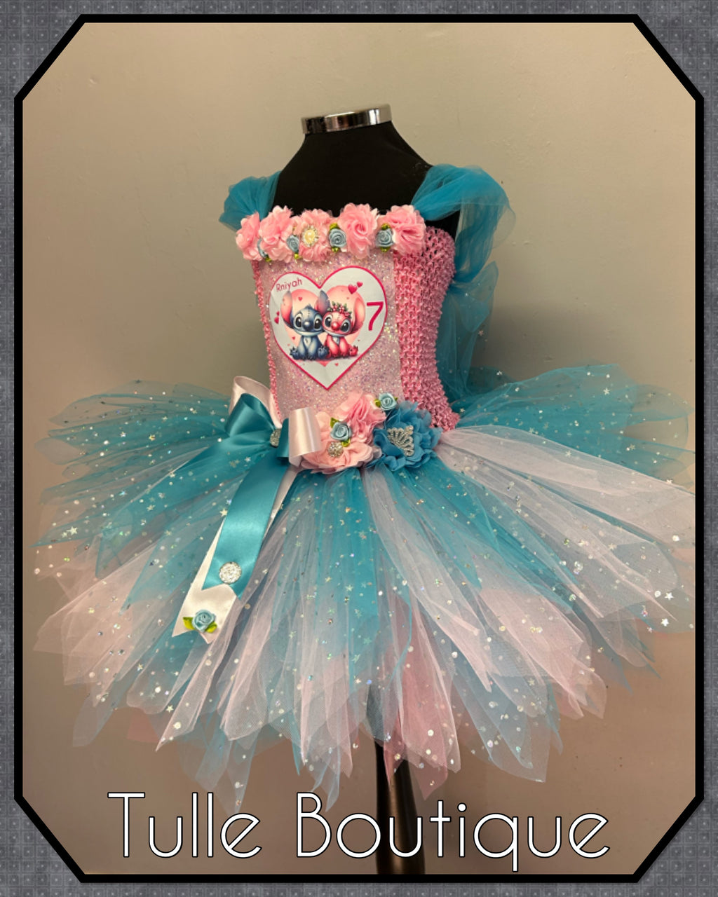 Girls toddlers Princess Stitch and Angel tutu dress, ballgown,fancy dress costume