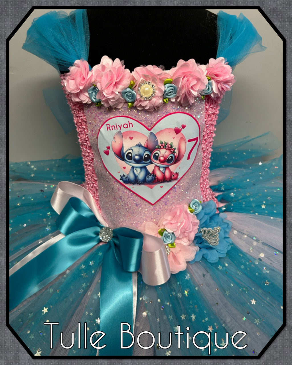 Girls toddlers Princess Stitch and Angel tutu dress, ballgown,fancy dress costume