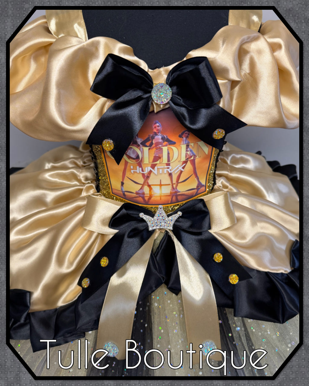 Girls toddlers Kpop Demon Hunters Golden Rumi Mira Zoe tutu dress, birthday ballgown, fancy dress costume