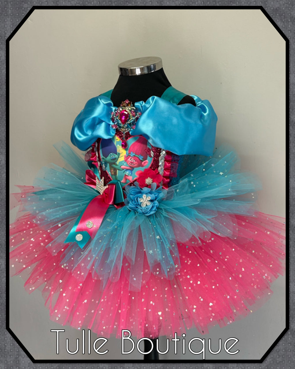 Girls toddlers Trolls Princess Poppy tutu dress, ballgown, fancy dress costume