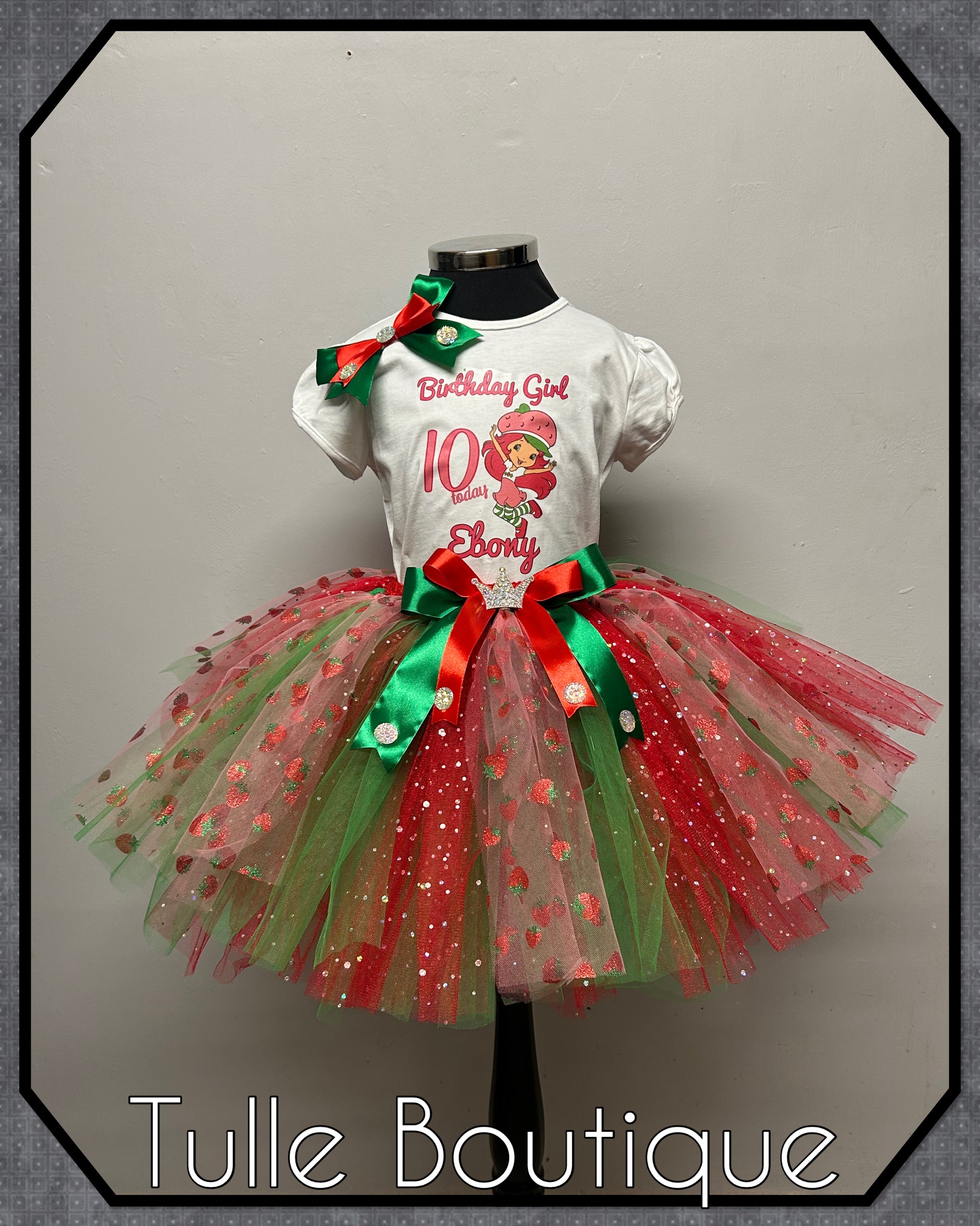 Girls toddlers Strawberry Shortcake birthday tutu outfit fancy dress costume