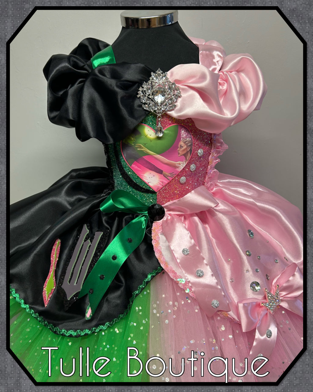 Girls toddlers Wicked Glinda and Elphaba tutu dress, ballgown, fancy dress costume
