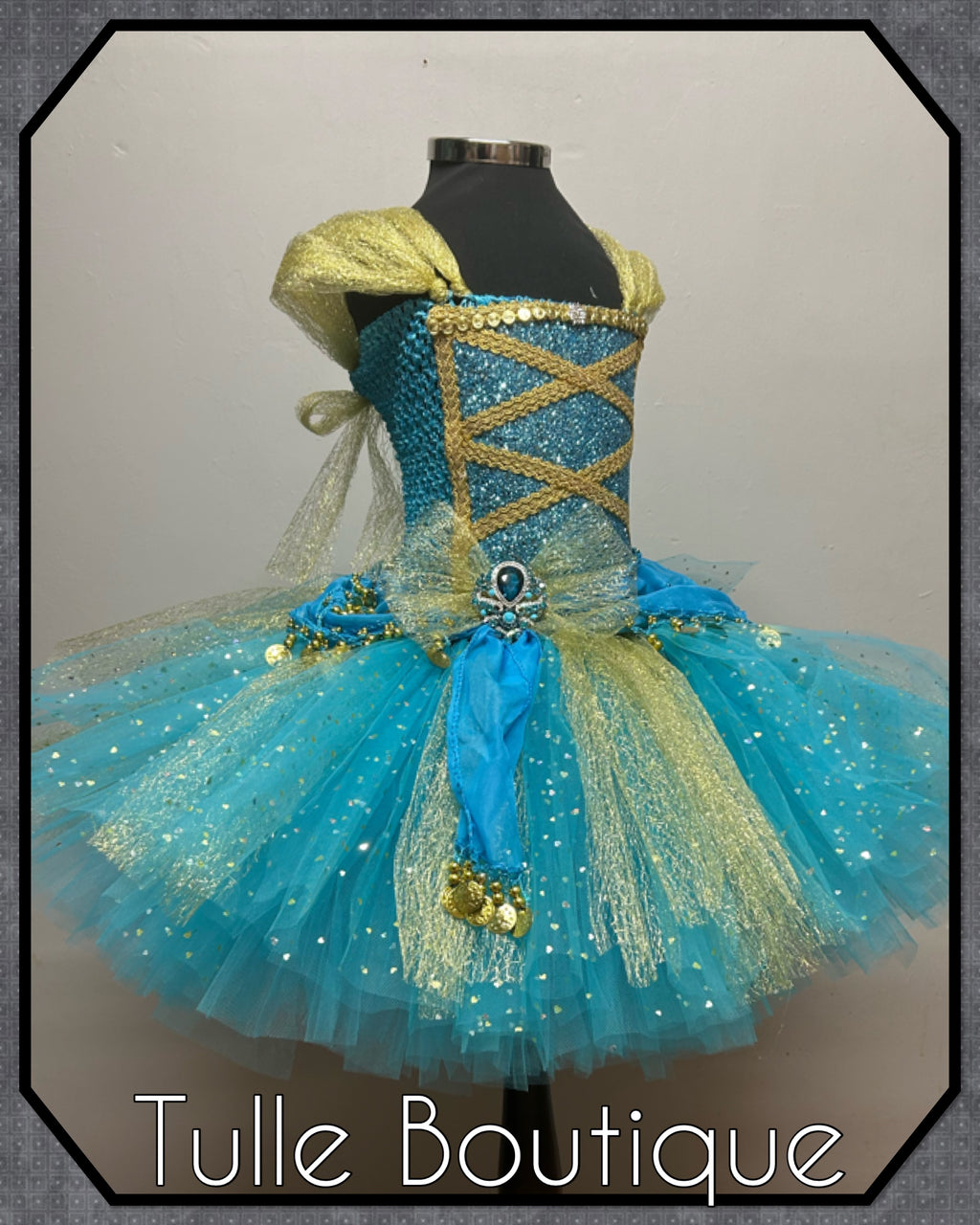 Girls toddlers Princess Jasmine tutu dress, Aladdin ballgown, fancy dress costume