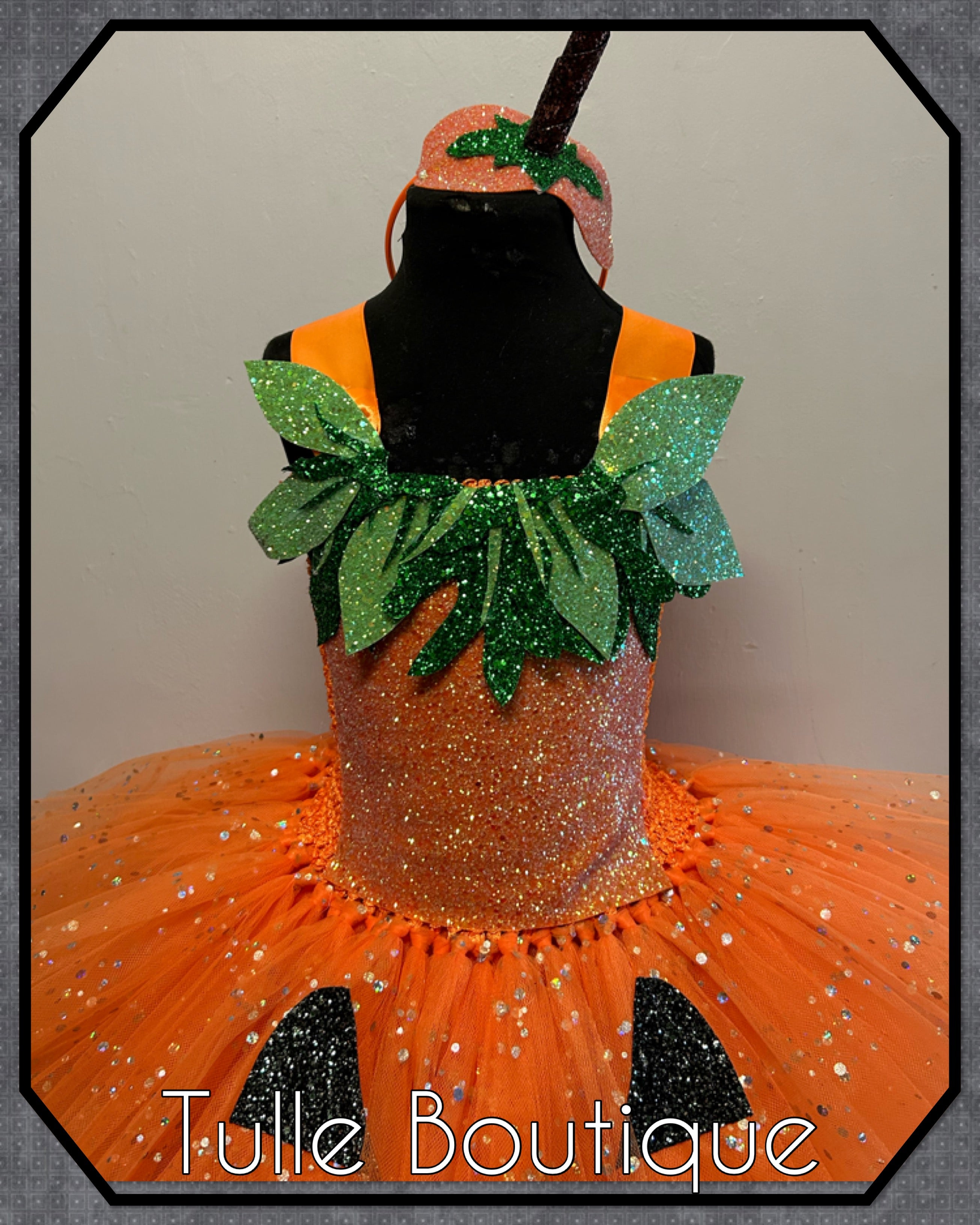 Girls toddlers Sparkly glitter Pumpkin Halloween tutu dress, ballgown, fancy dress costume