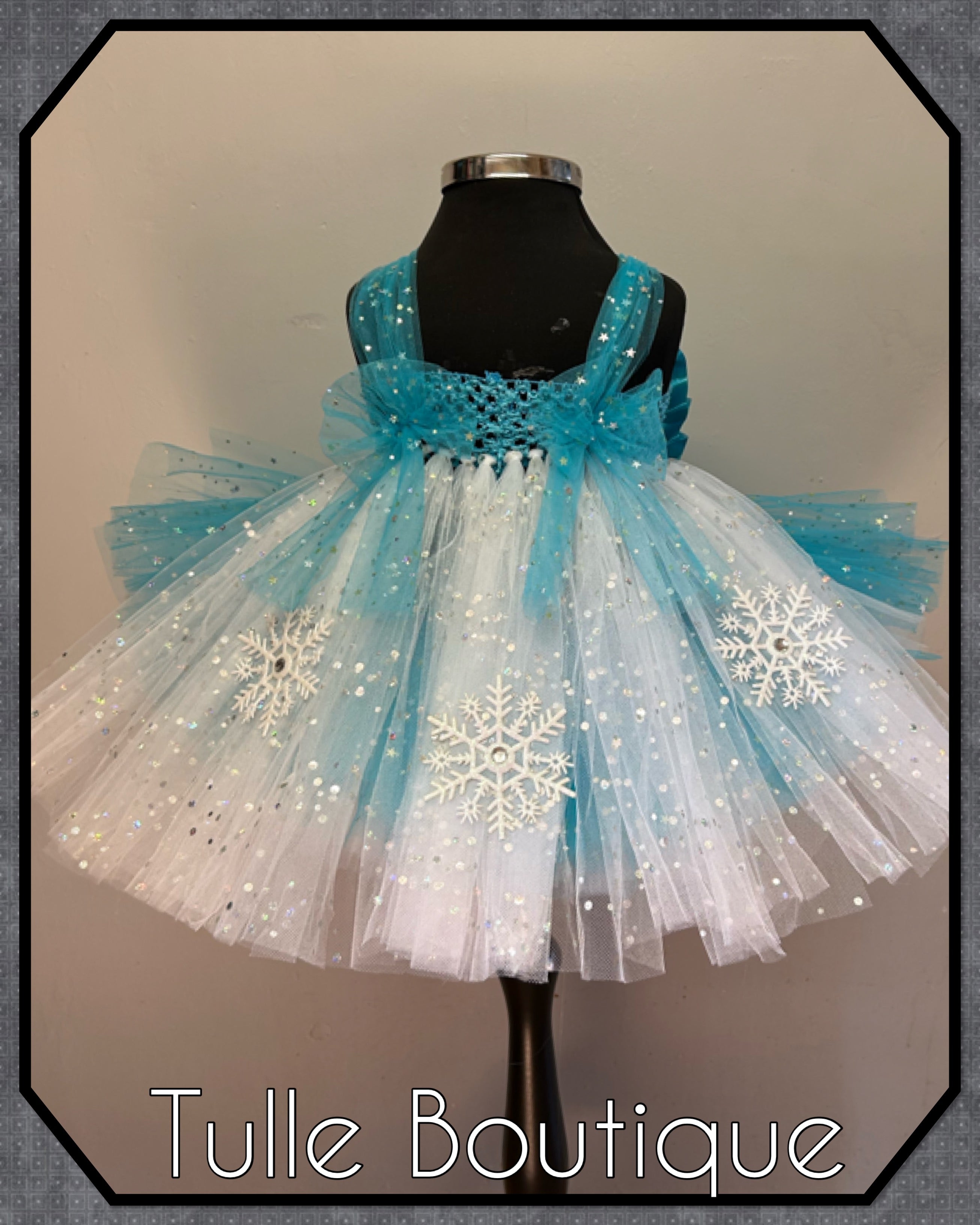 Girls toddlers Turquoise glitter  Princess tutu dress, ballgown,Frozen fancy dress costume