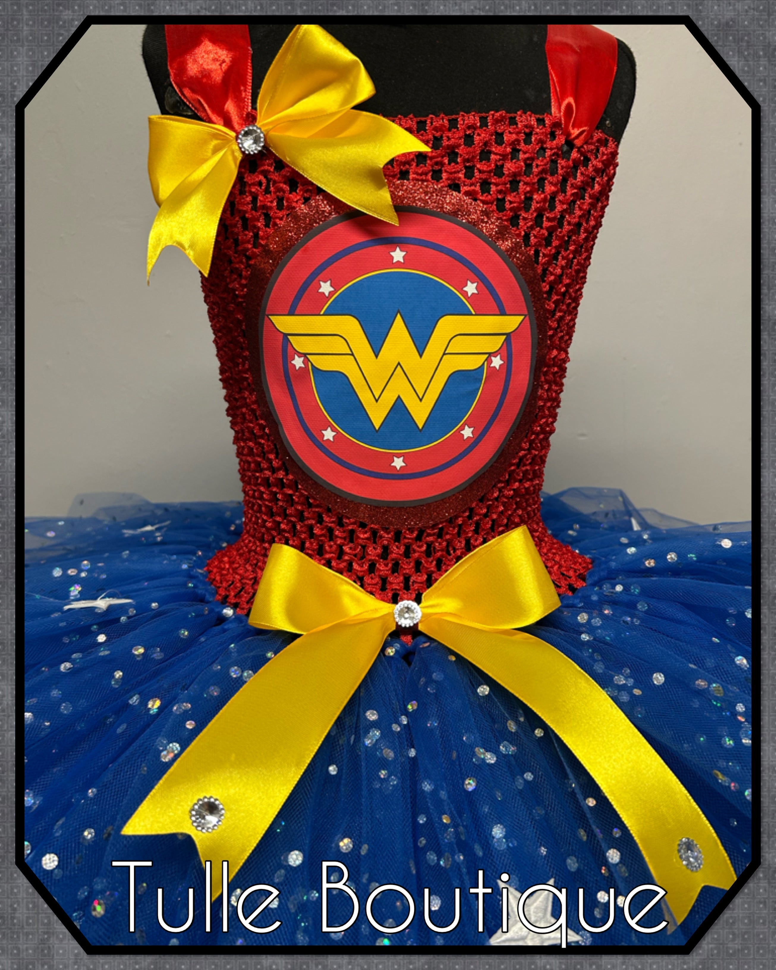 Girls toddlers Wonder Woman tutu dress, ballgown, fancy dress costume