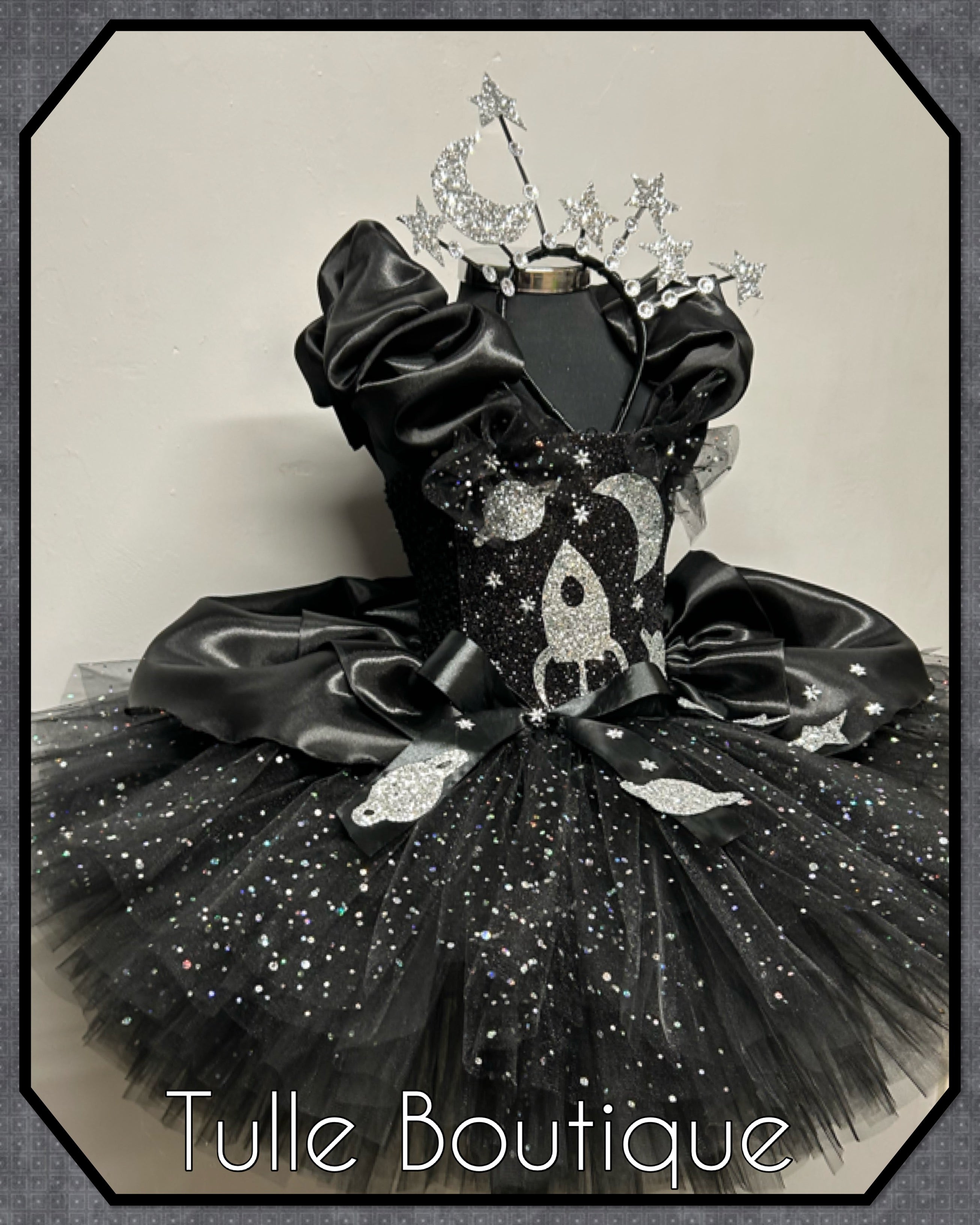 Girls toddlers Glitter Space tutu dress, birthday ballgown, fancy dress costume