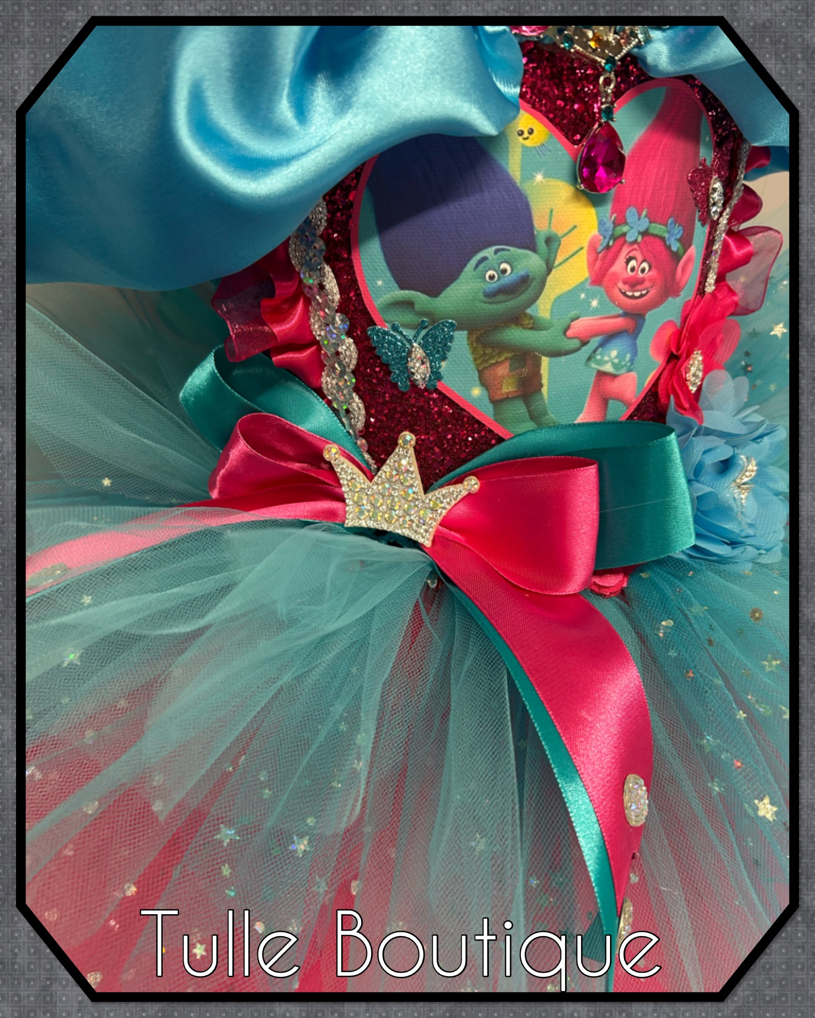 Girls toddlers Trolls Princess Poppy tutu dress, ballgown, fancy dress costume