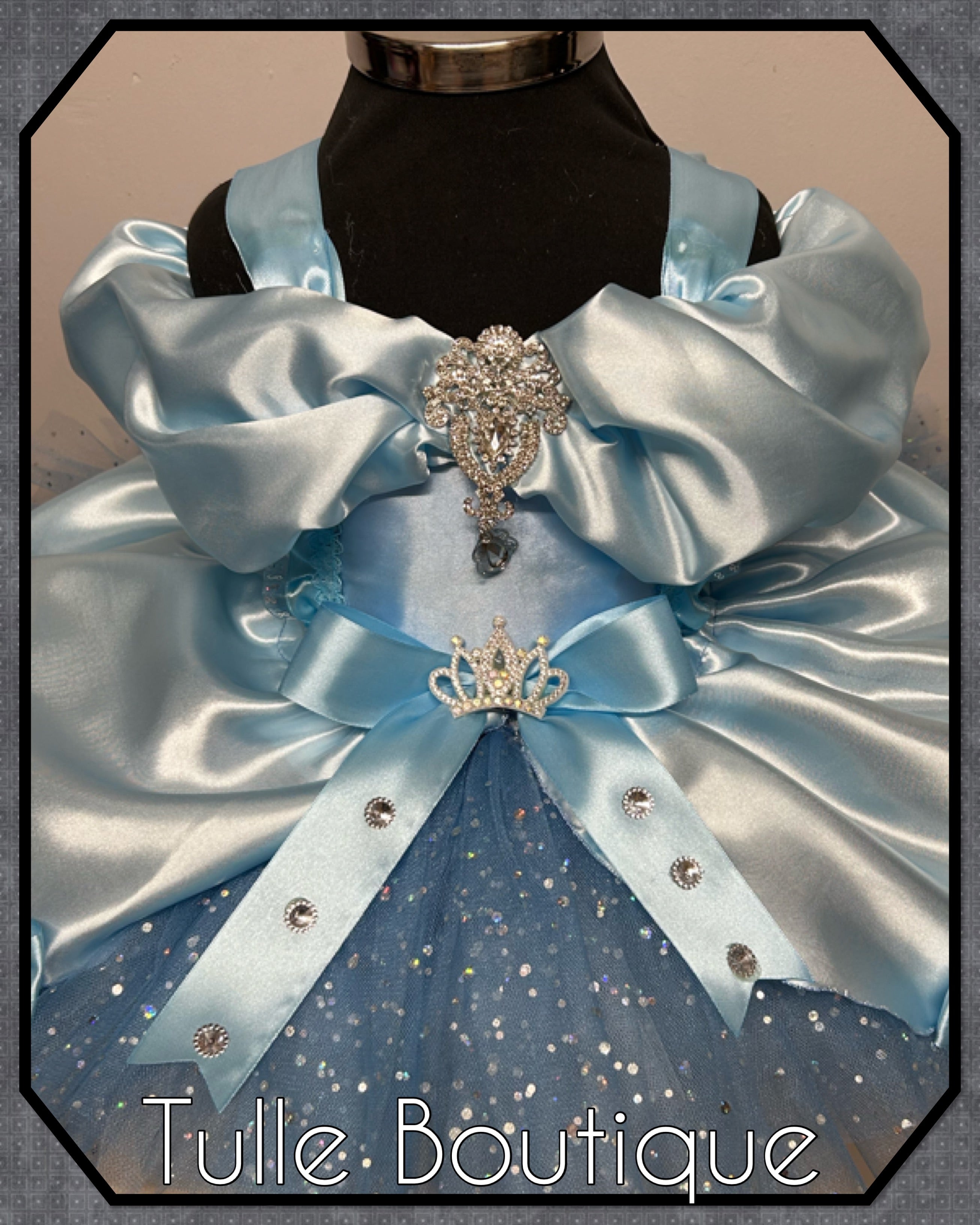 Girls toddlers Disney Princess Cinderella blue tutu dress, birthday ballgown, fancy dress costume