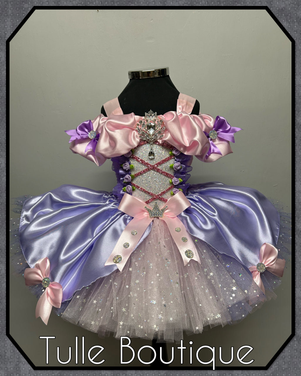 Girls toddlers Rapunzel Pink and lilac Princess tutu dress, birthday ballgown, fancy dress costume